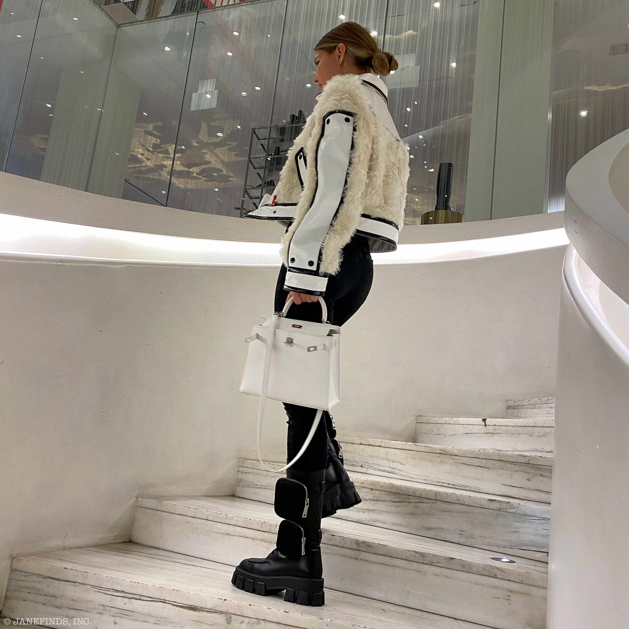Hermès Kelly 25 Sellier White Epsom Palladium Hardware