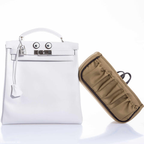 Hermès Kelly 27 Ado Backpack White Graine Palladium Hardware