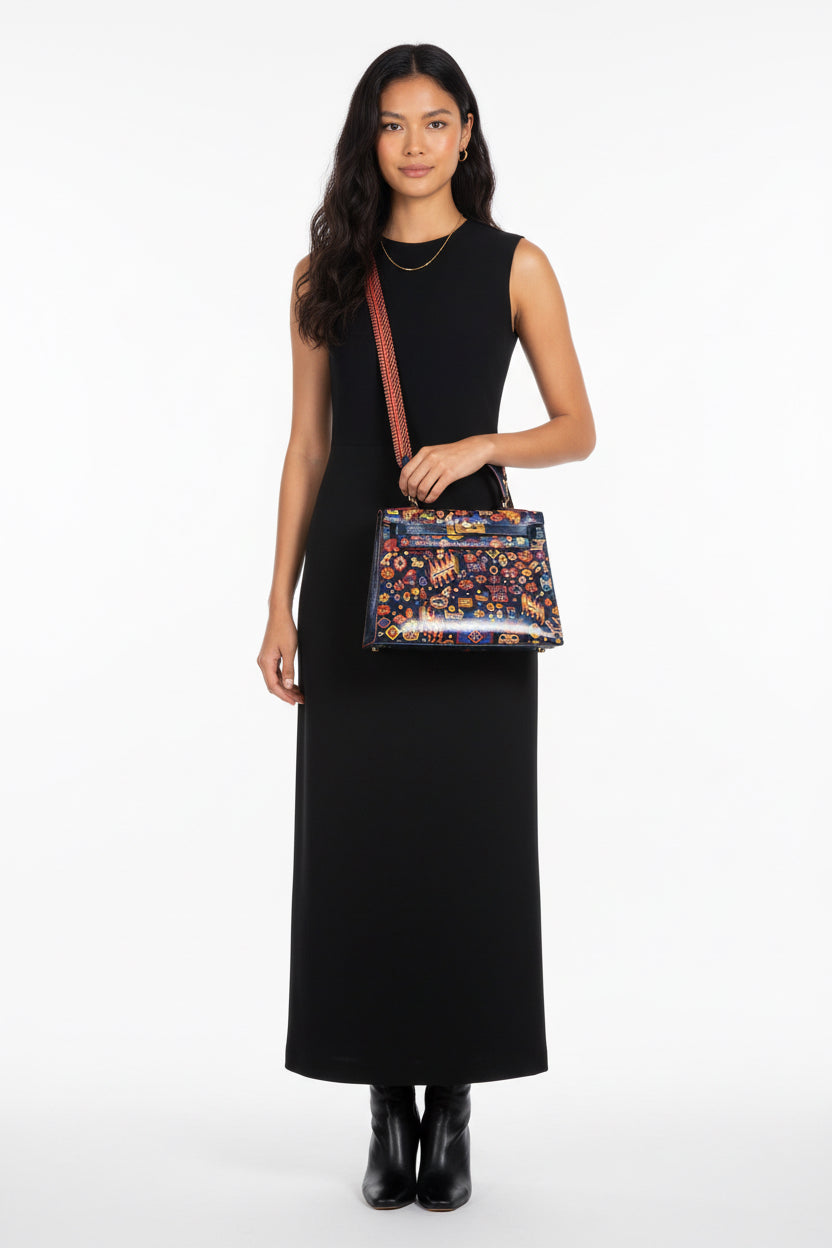 Hermès Kelly 28 Black Box Gold Hardware "The Qashqai" JaneFinds Custom Shop