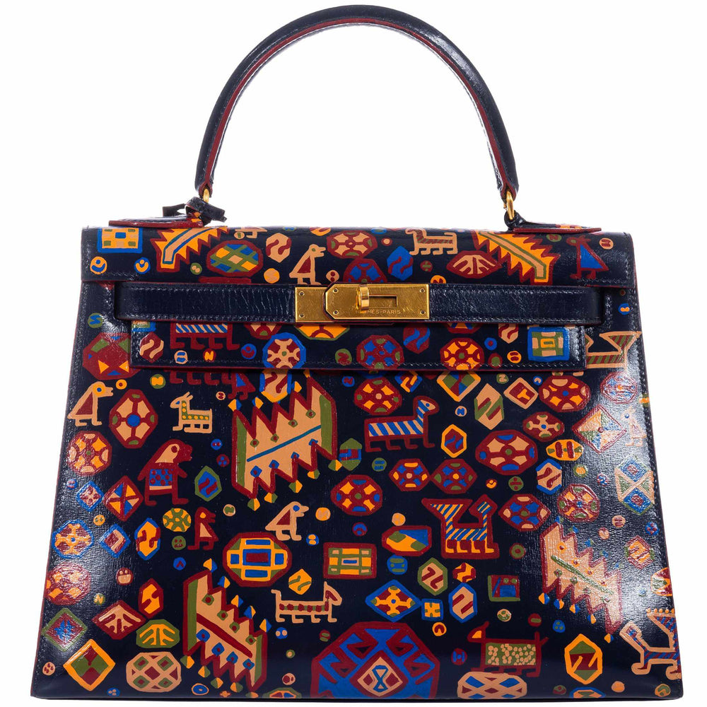 Hermès Kelly 28 Black Box Gold Hardware "The Qashqai" JaneFinds Custom Shop