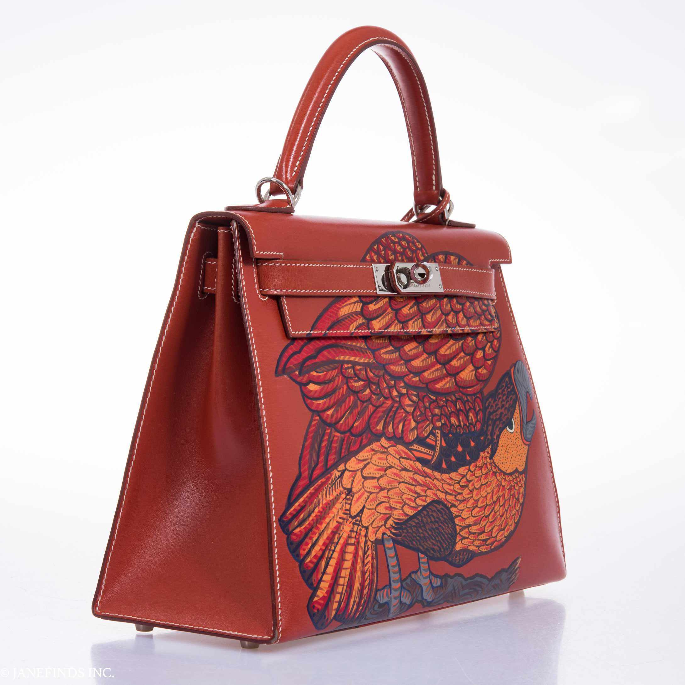 Hermès Kelly 28 Brick Box "The Falcon" Palladium Hardware * JaneFinds Custom Shop
