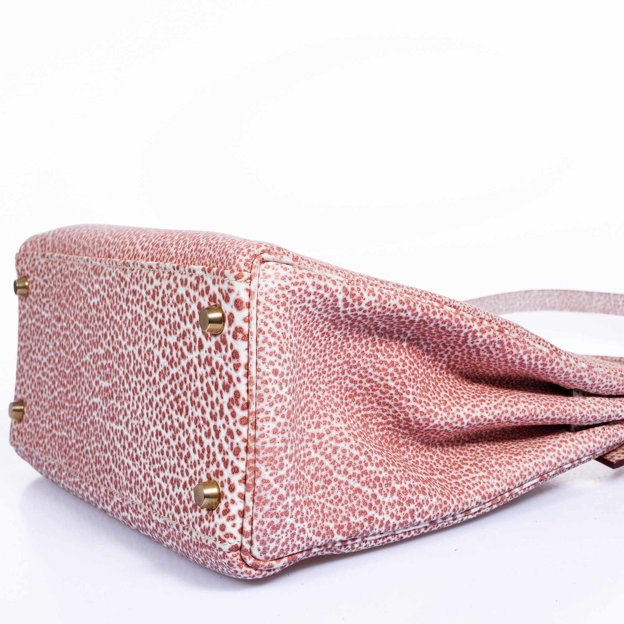 Hermès Kelly 28 Dalmatian Pink Buffalo Gold Hardware