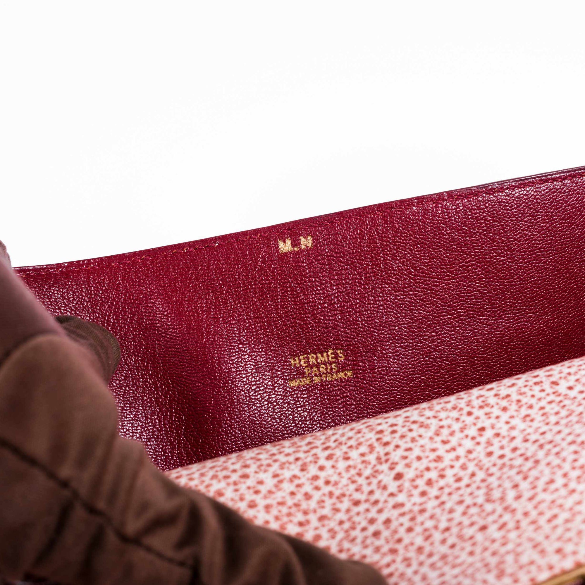 Hermès Kelly 28 Dalmatian Pink Buffalo Gold Hardware