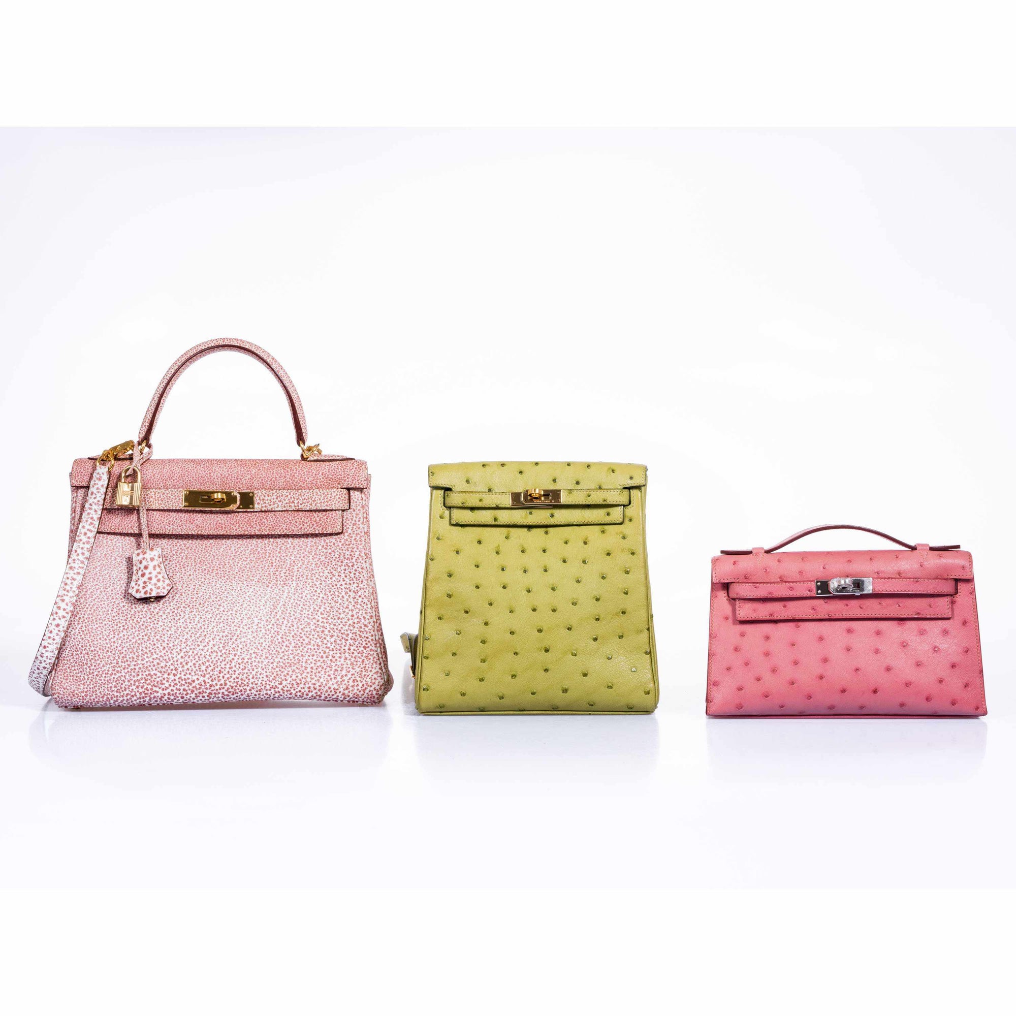 Hermès Kelly 28 Dalmatian Pink Buffalo Gold Hardware