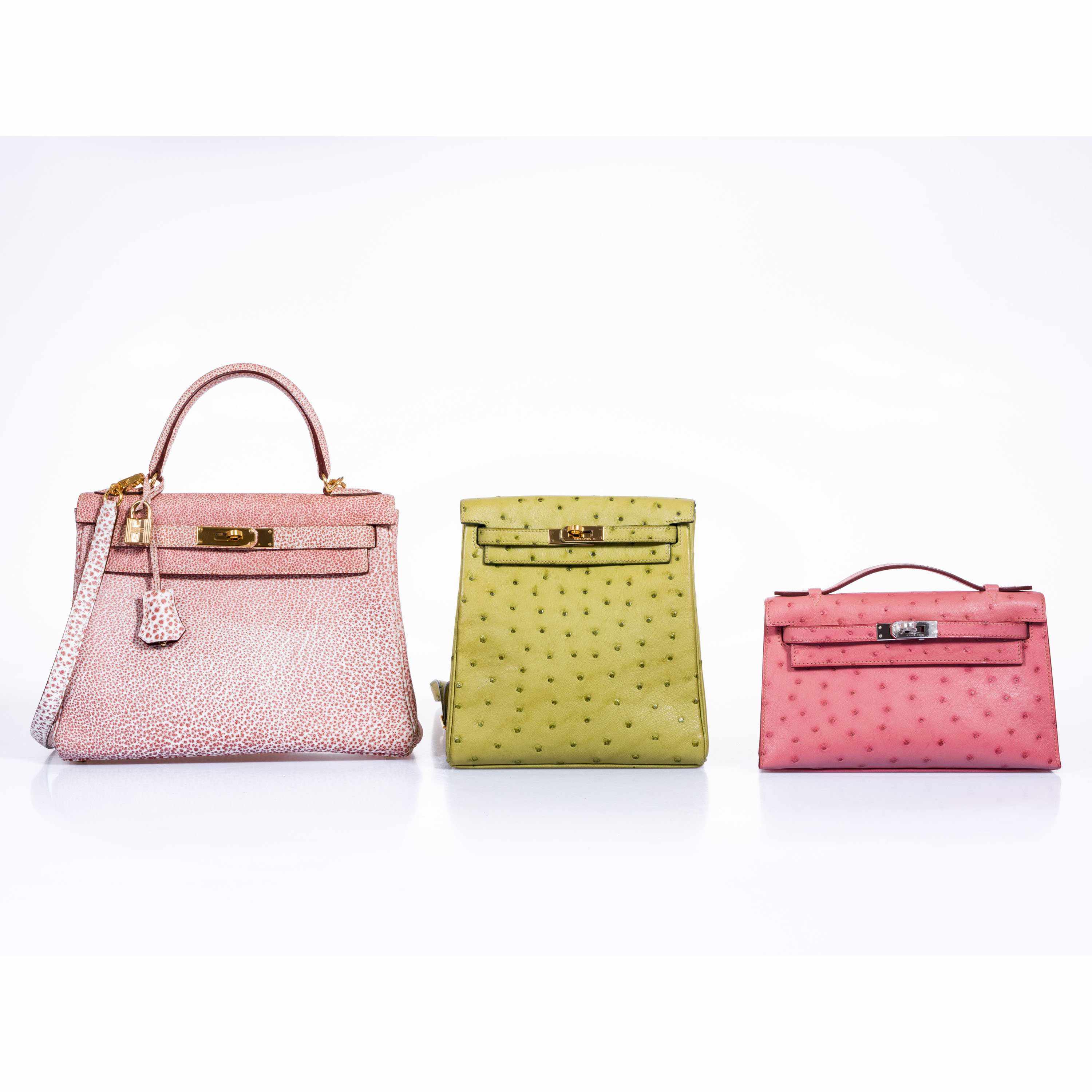 Hermès Kelly 28 Dalmatian Pink Buffalo Gold Hardware