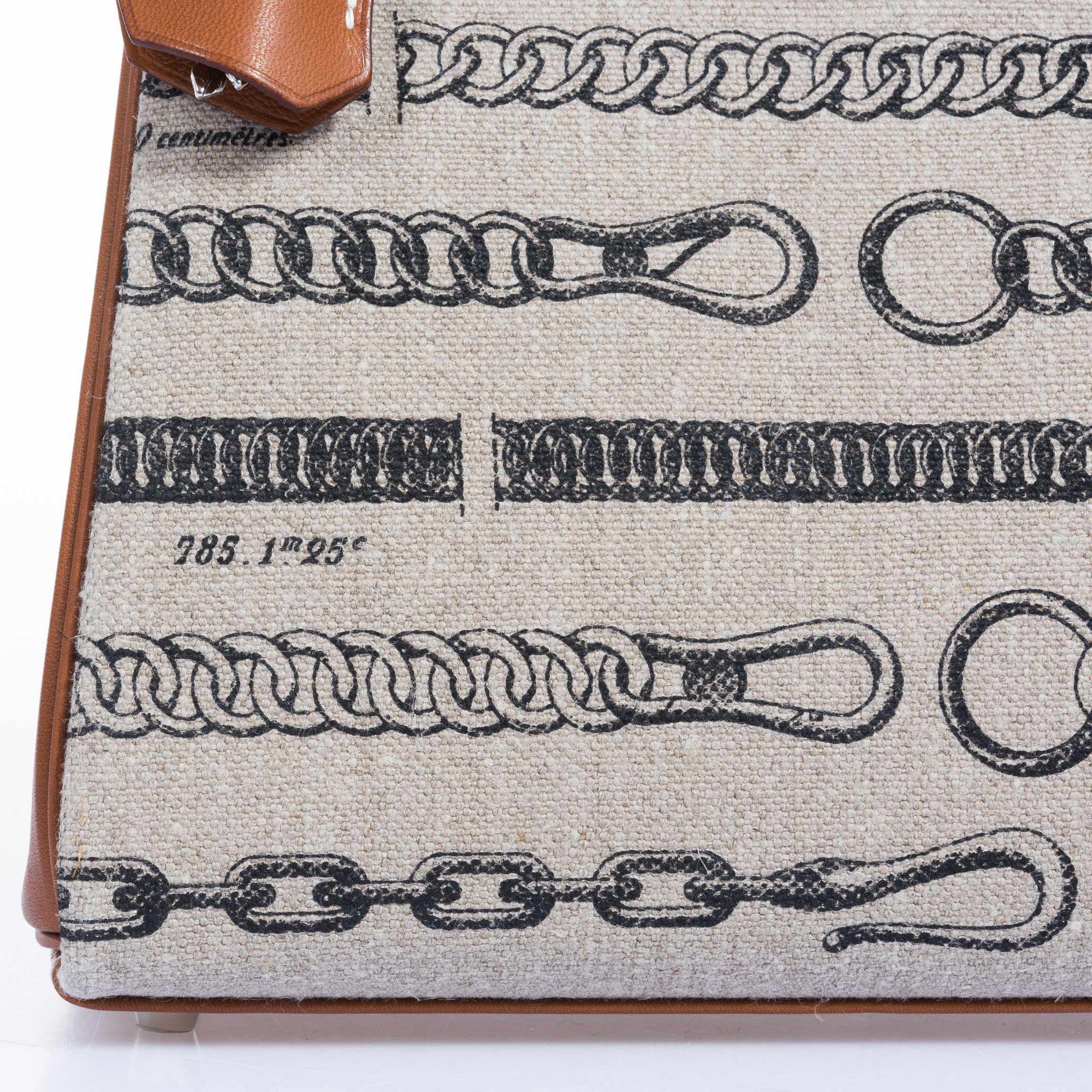 Hermès Kelly 28 De Camp Dechainee Toile And Fauve Barenia Palladium Hardware