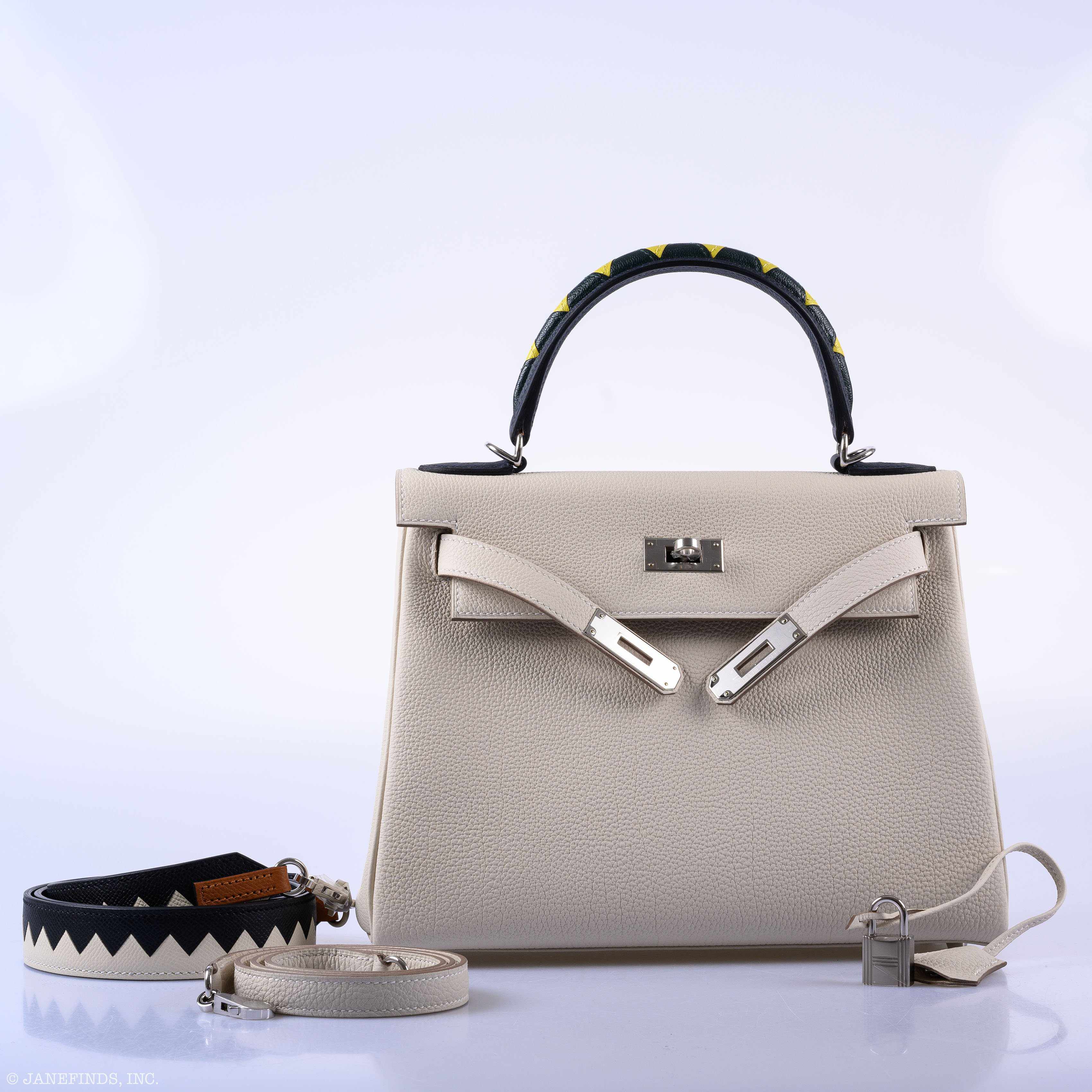 Hermès Kelly 28 HSS Retourne Au Galop Beton & Multicolor Togo Palladium Hardware - 2019