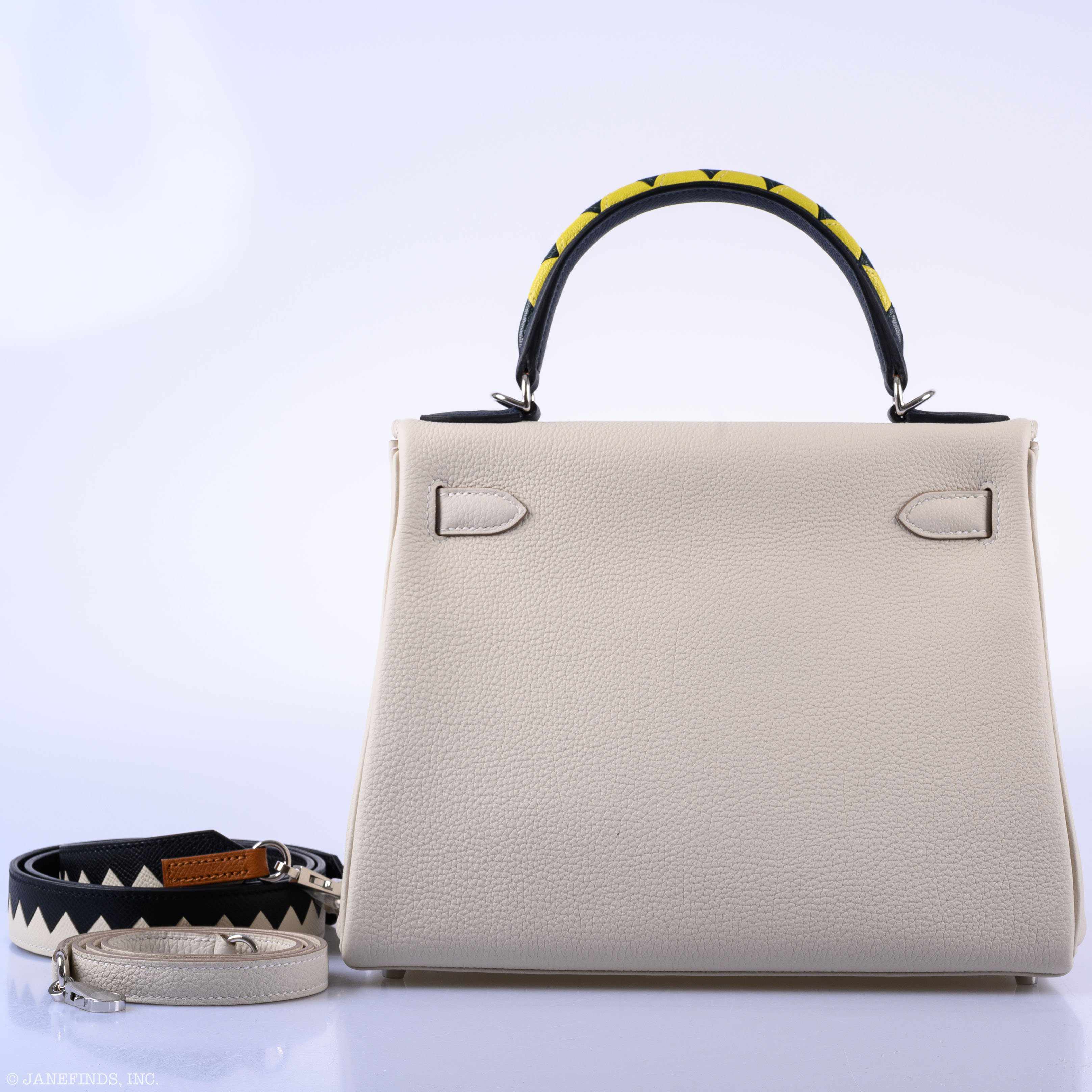 Hermès Kelly 28 HSS Retourne Au Galop Beton & Multicolor Togo Palladium Hardware - 2019