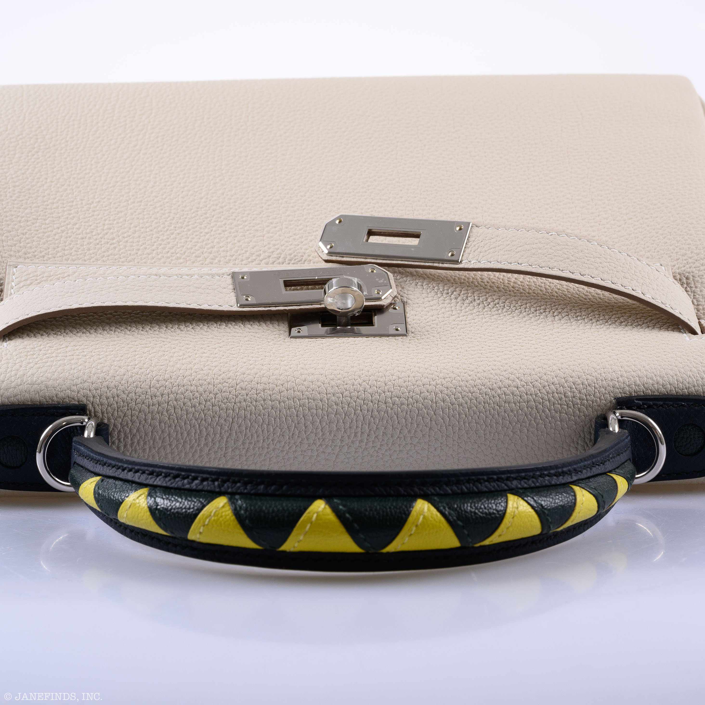 Hermès Kelly 28 HSS Retourne Au Galop Beton & Multicolor Togo Palladium Hardware - 2019