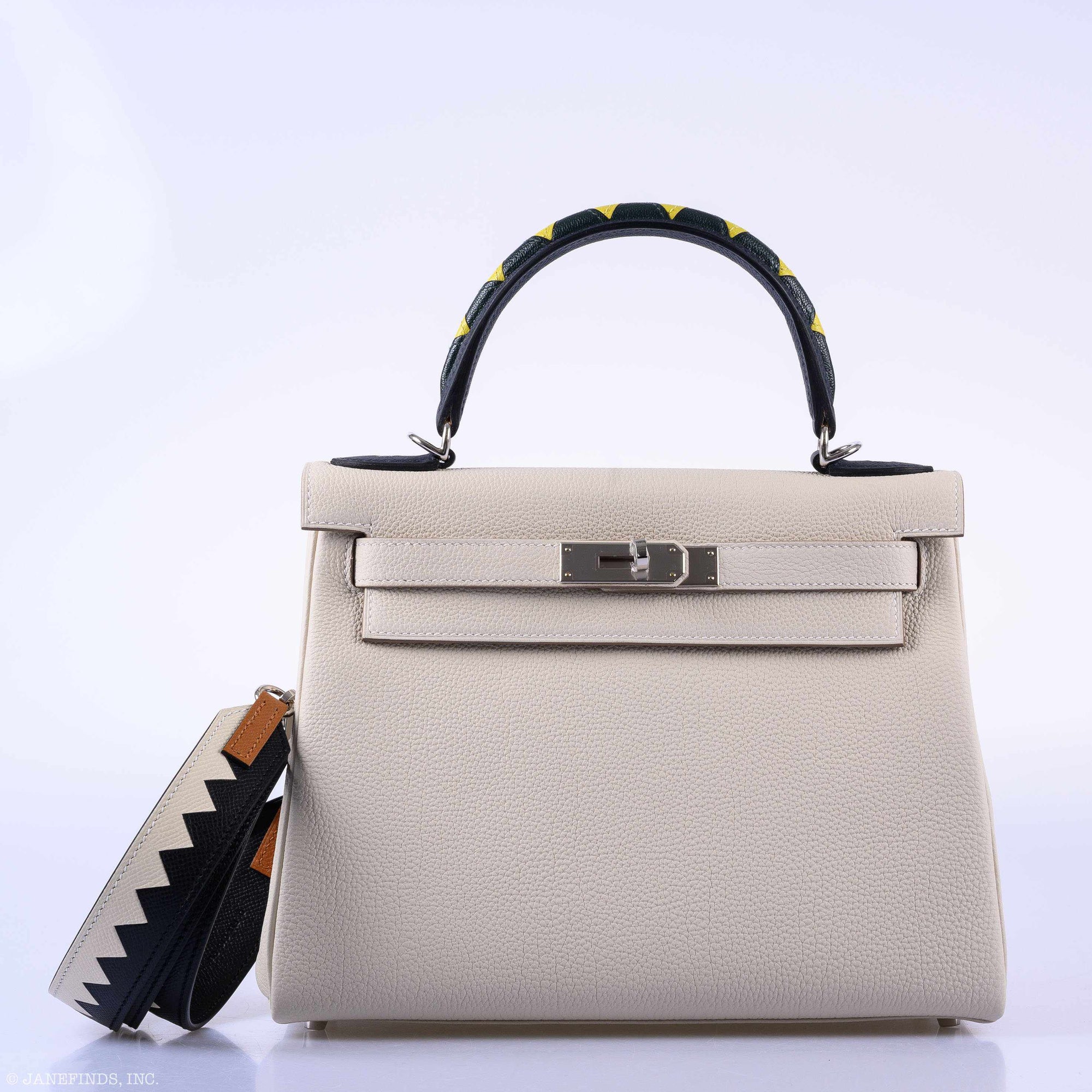 Hermès Kelly 28 HSS Retourne Au Galop Beton & Multicolor Togo Palladium Hardware - 2019