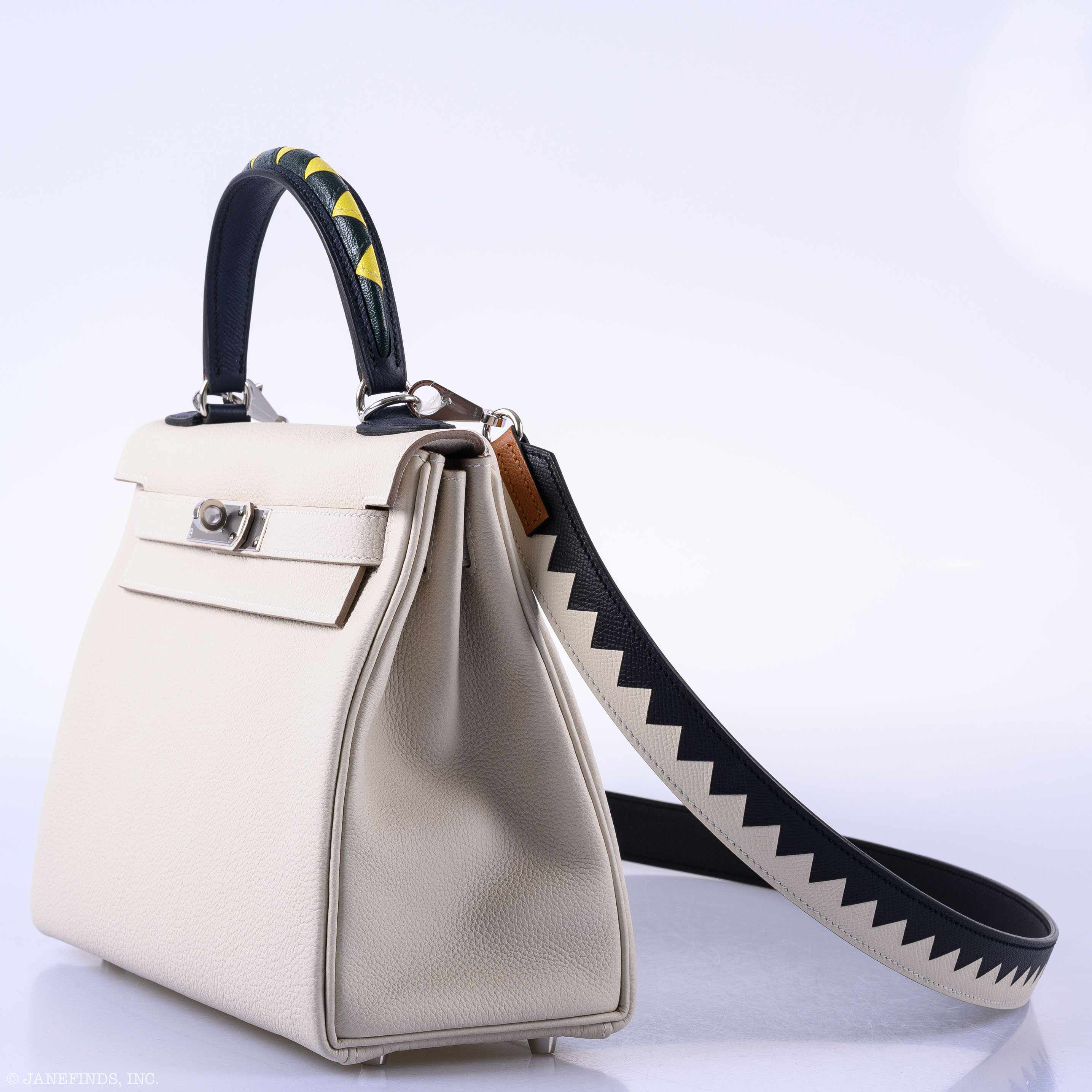 Hermès Kelly 28 HSS Retourne Au Galop Beton & Multicolor Togo Palladium Hardware - 2019
