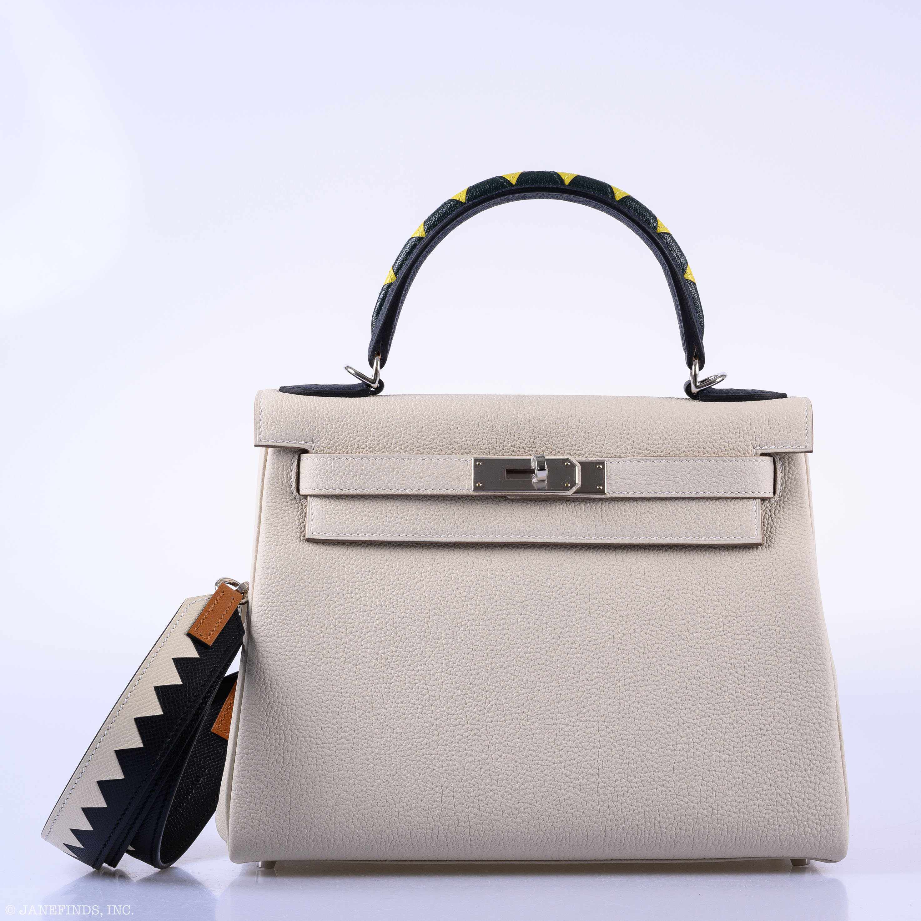 Hermès Kelly 28 HSS Retourne Au Galop Beton & Multicolor Togo Palladium Hardware - 2019