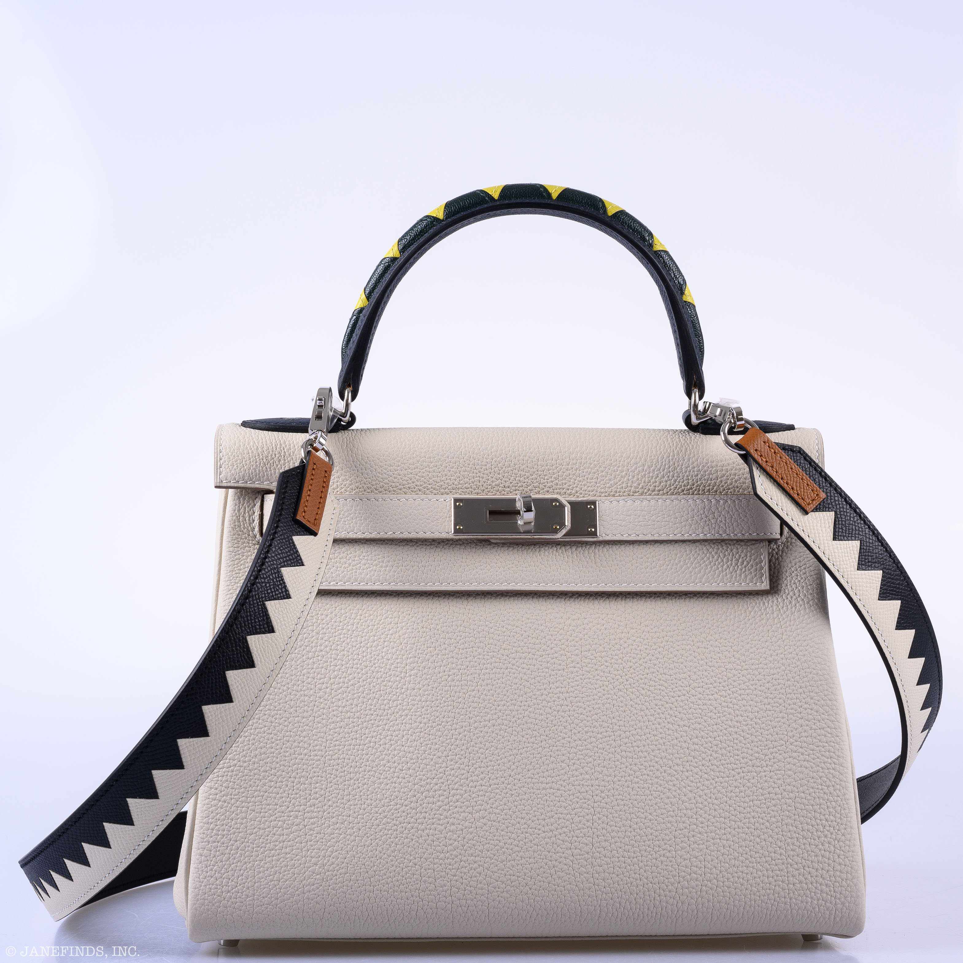 Hermès Kelly 28 HSS Retourne Au Galop Beton & Multicolor Togo Palladium Hardware - 2019