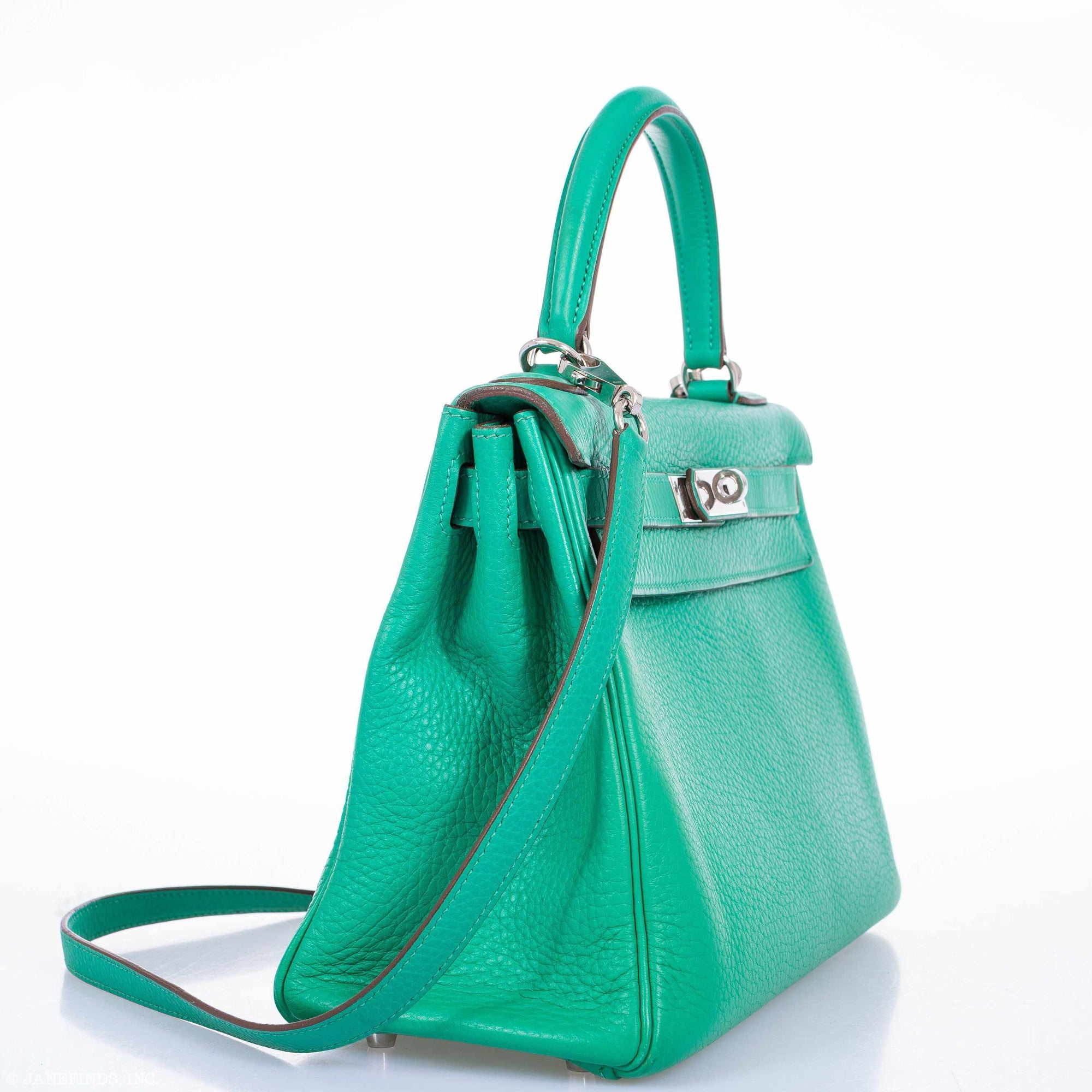 Hermès Kelly 28 Menthe Togo Palladium Hardware