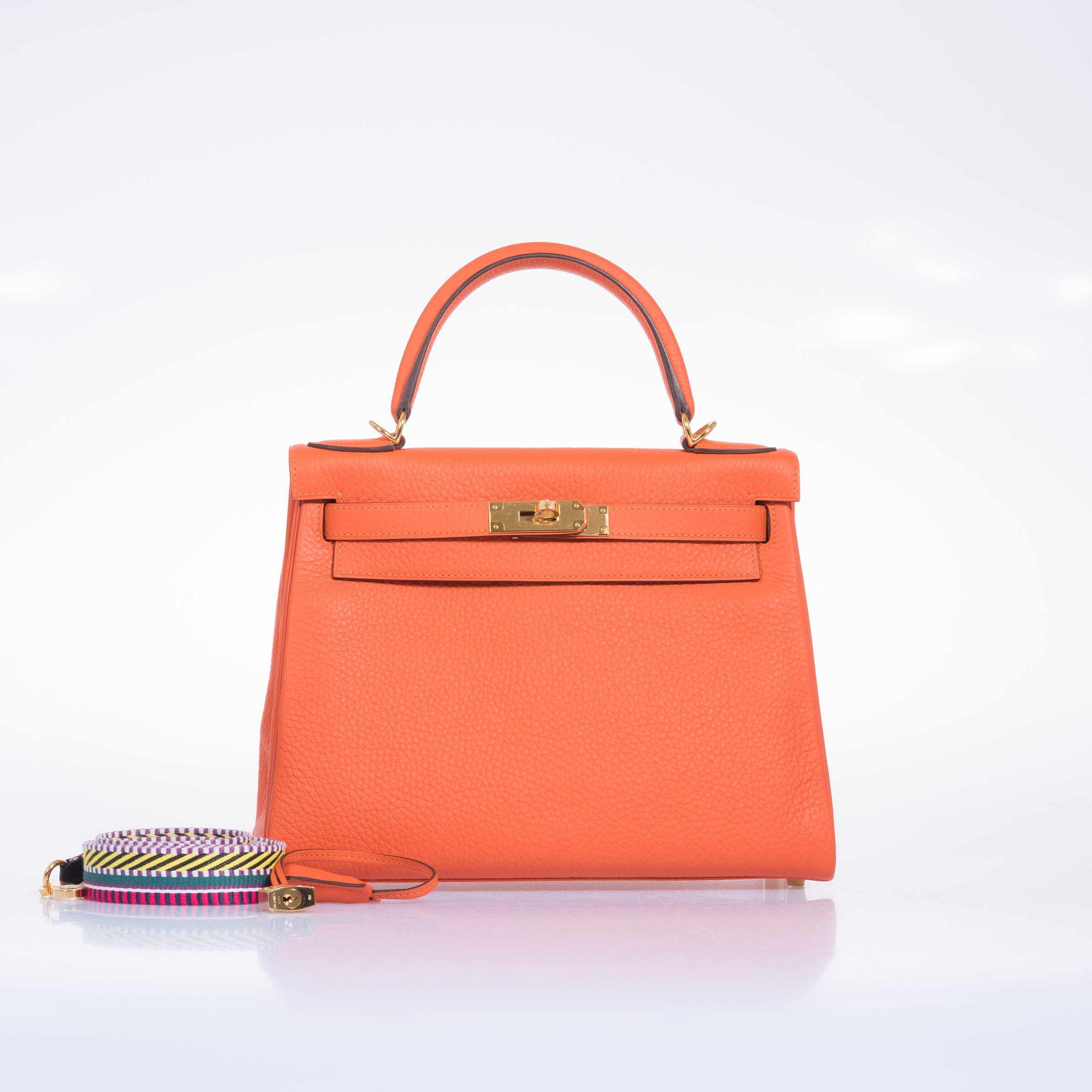 Hermès Kelly 28 Orange Togo Gold Hardware