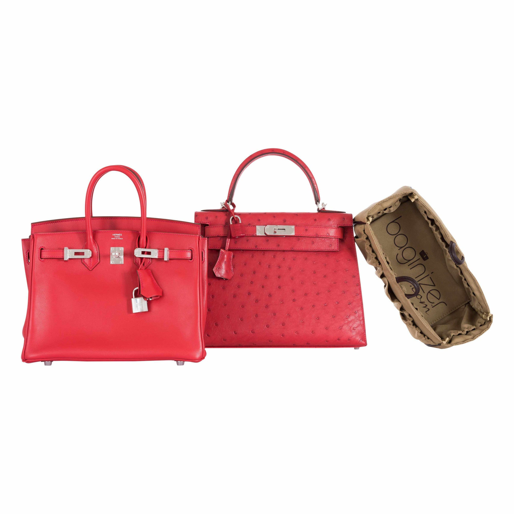 Hermès Kelly 28 Ostrich Rouge Vif Palladium Hardware