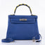Hermès Kelly 28 Retourne Au Galop Blue Electric, Yellow and Black Togo Palladium Hardware