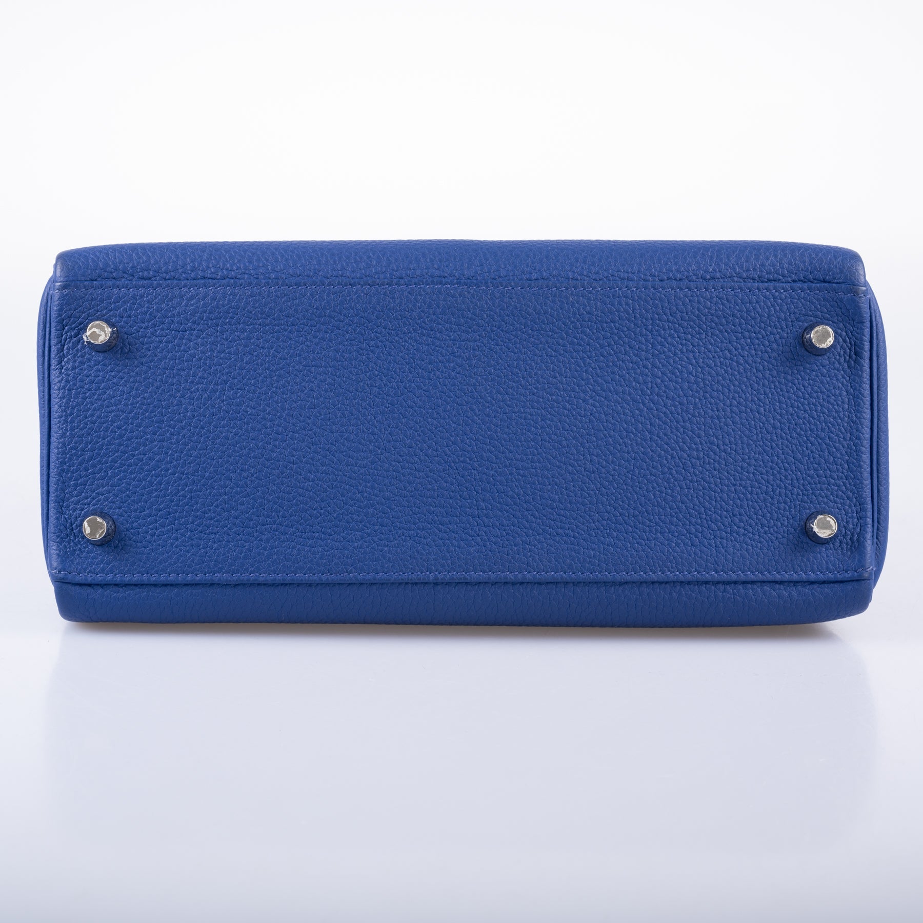 Hermès Kelly 28 Retourne Au Galop Blue Electric, Yellow and Black Togo Palladium Hardware