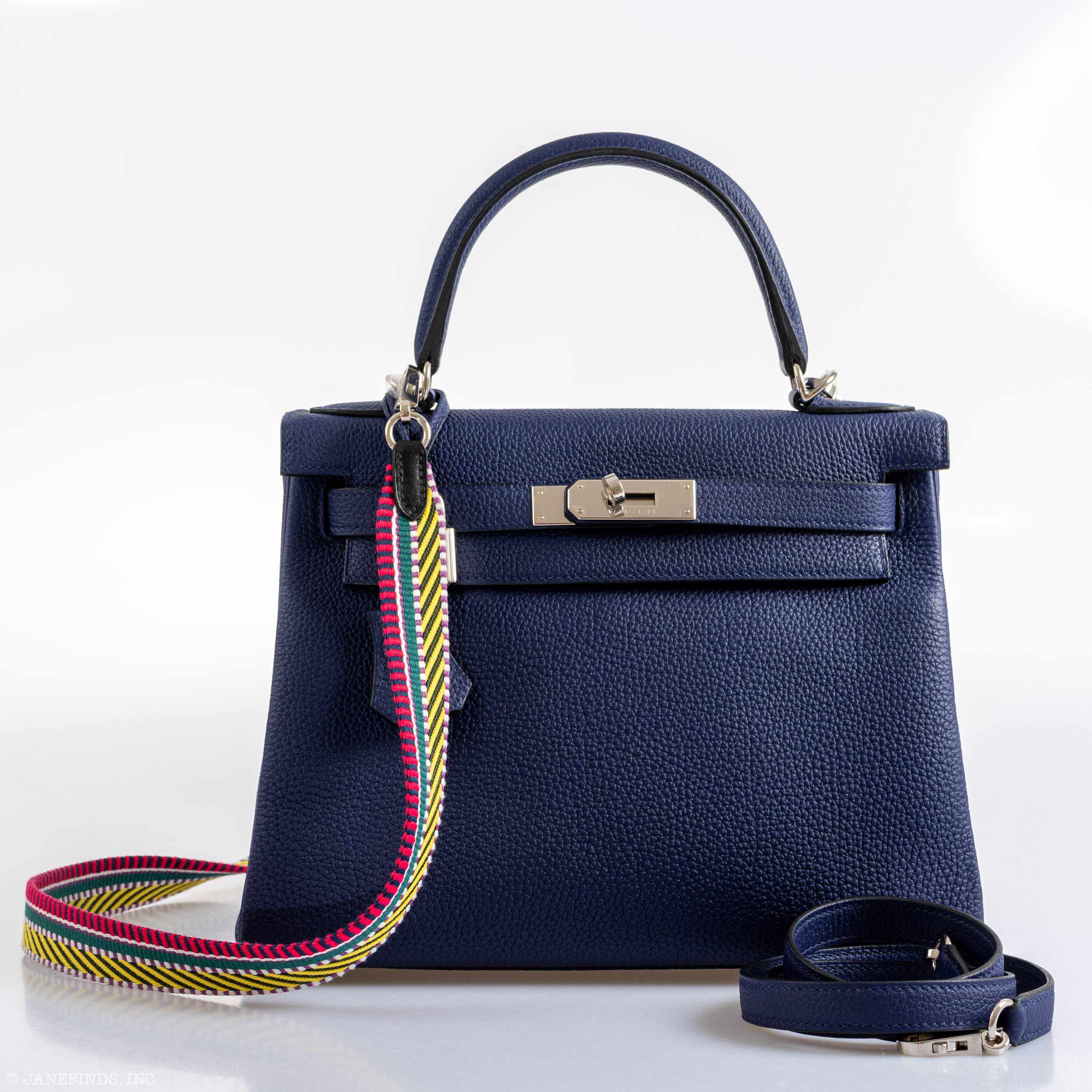 Hermès Kelly 28 Retourne Blue Encre Togo Palladium Hardware