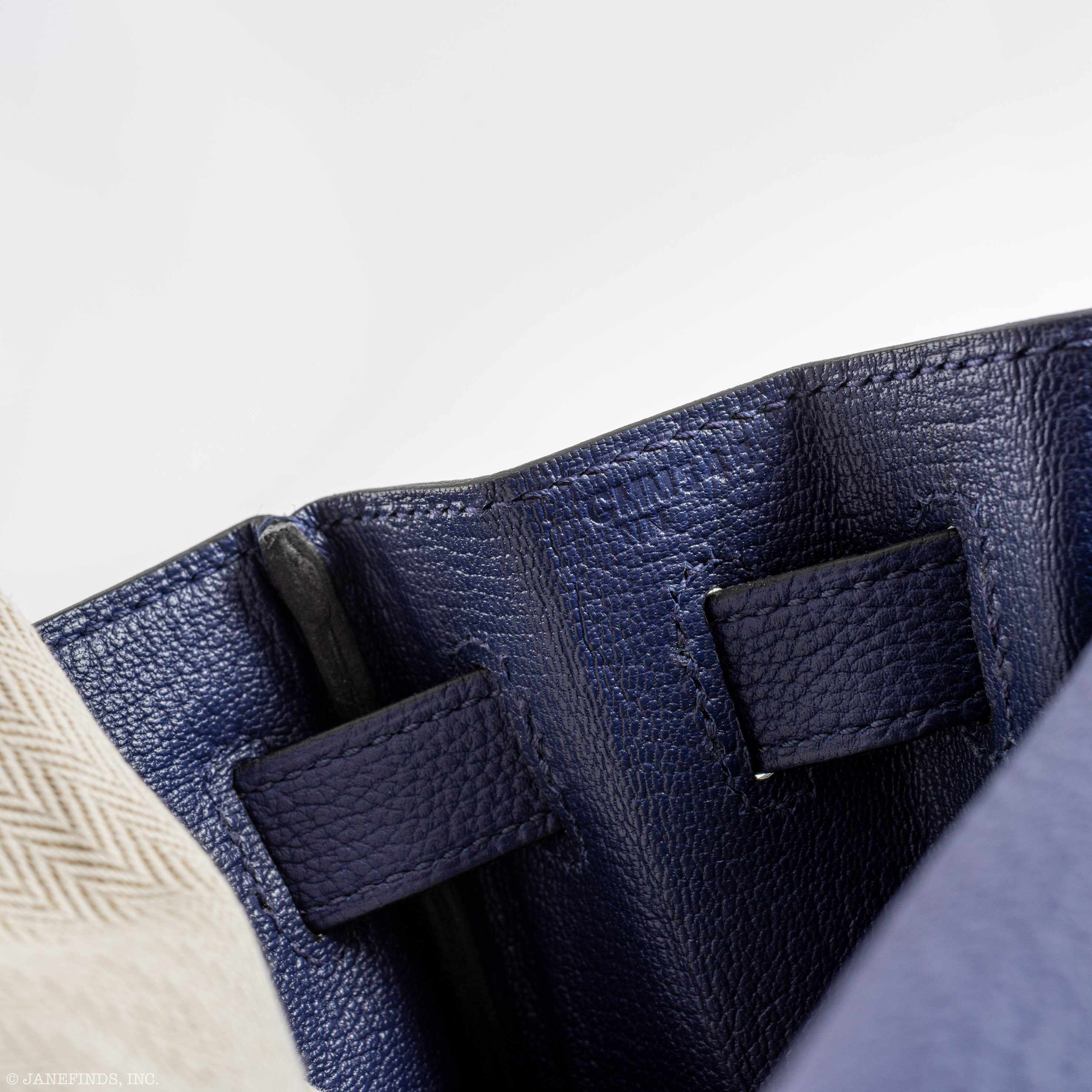 Hermès Kelly 28 Retourne Blue Encre Togo Palladium Hardware