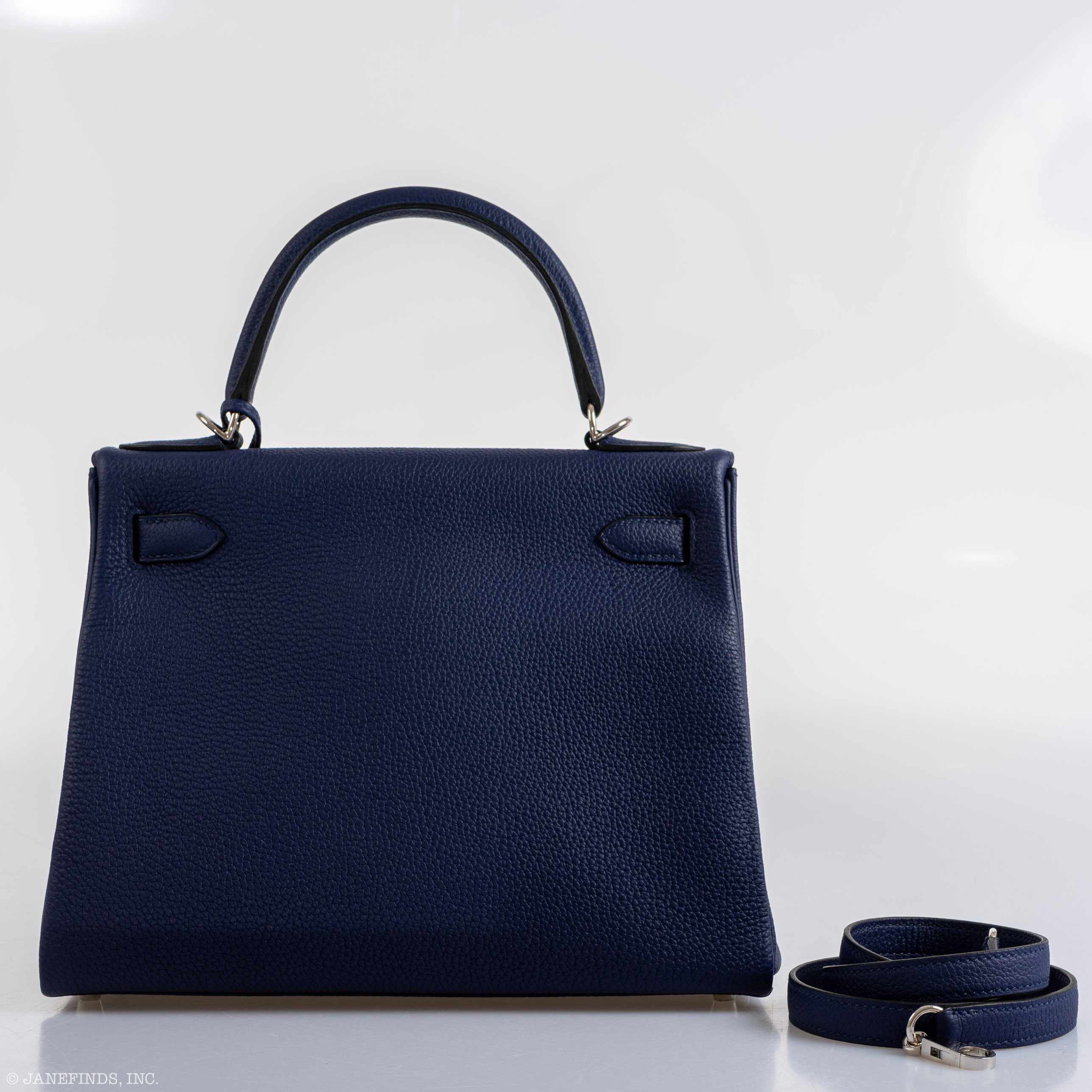 Hermès Kelly 28 Retourne Blue Encre Togo Palladium Hardware