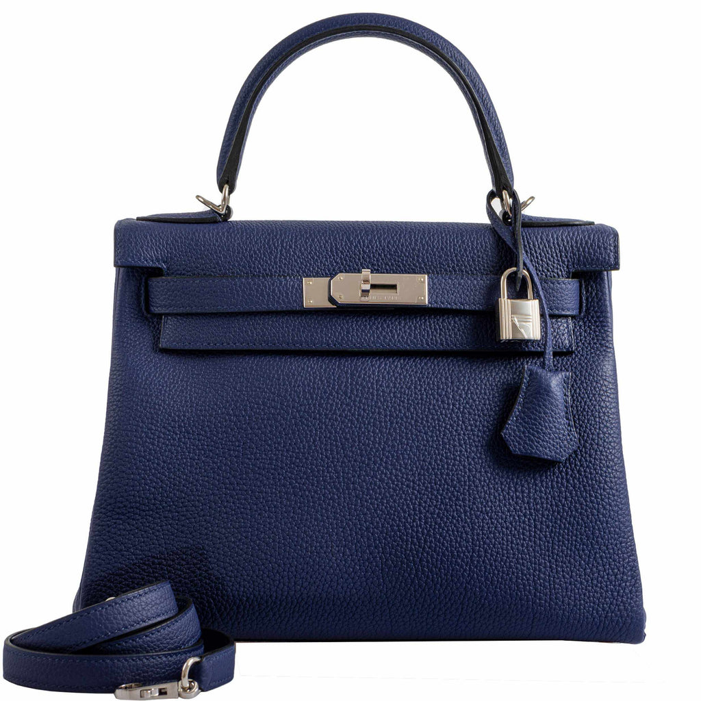 Hermès - Authenticated Kelly 28 Handbag - Leather Blue for Women, Never Worn