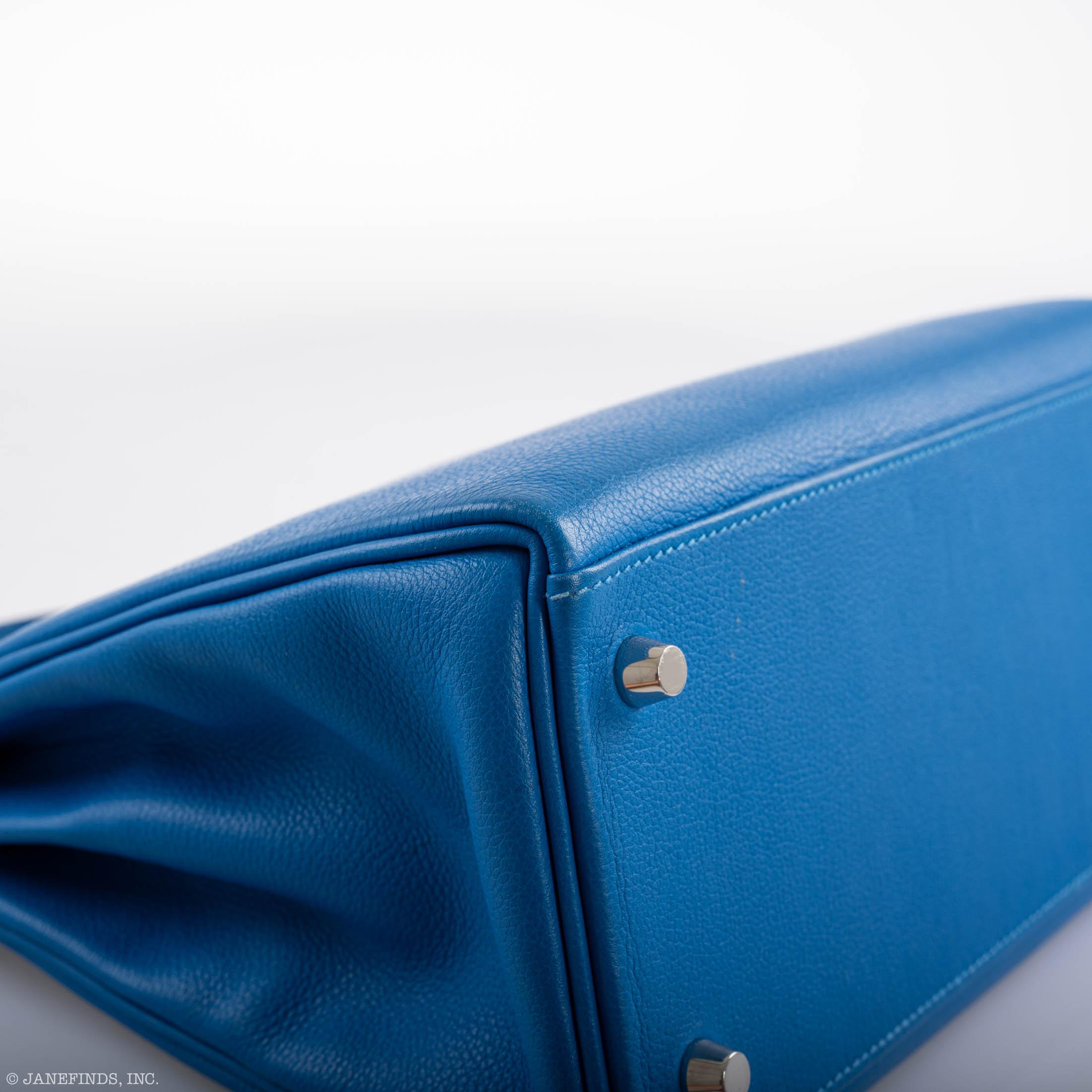 Hermès Kelly 28 Retourne Blue Hydra Evercolor leather Palladium Hardware - 2016, X
