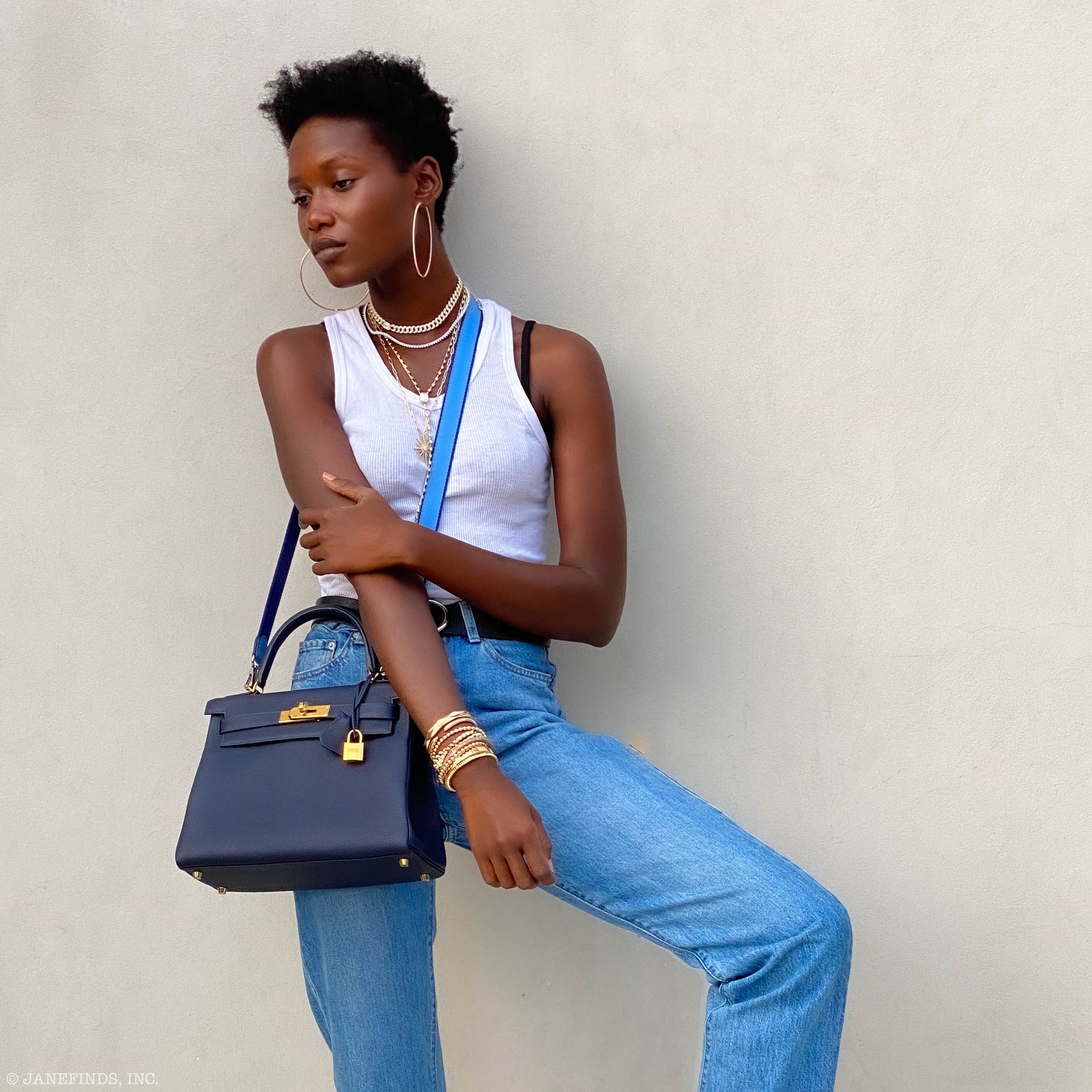 Hermès Kelly 28 Retourne Blue Nuit Togo Gold Hardware