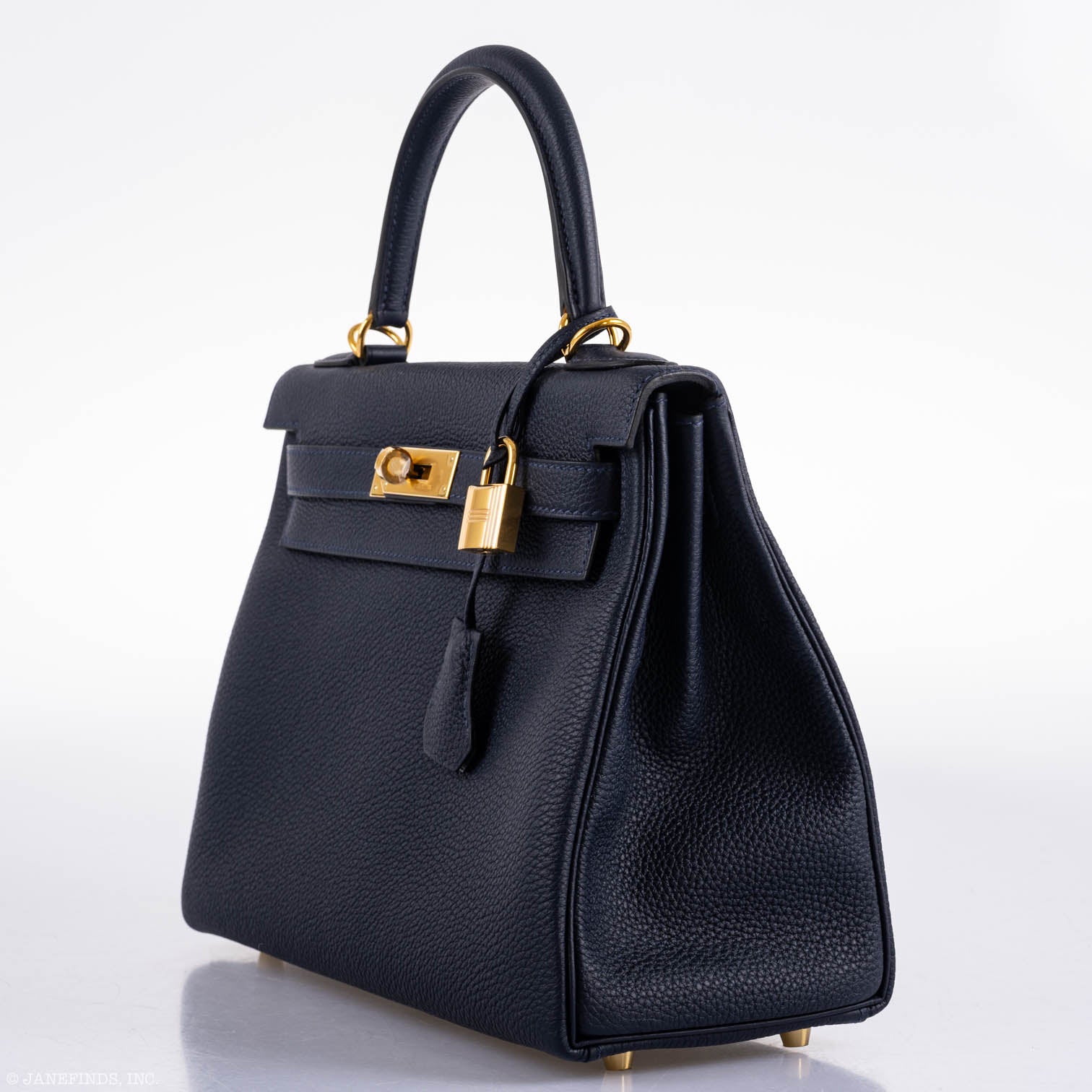 Hermès Kelly 28 Retourne Blue Nuit Togo Gold Hardware