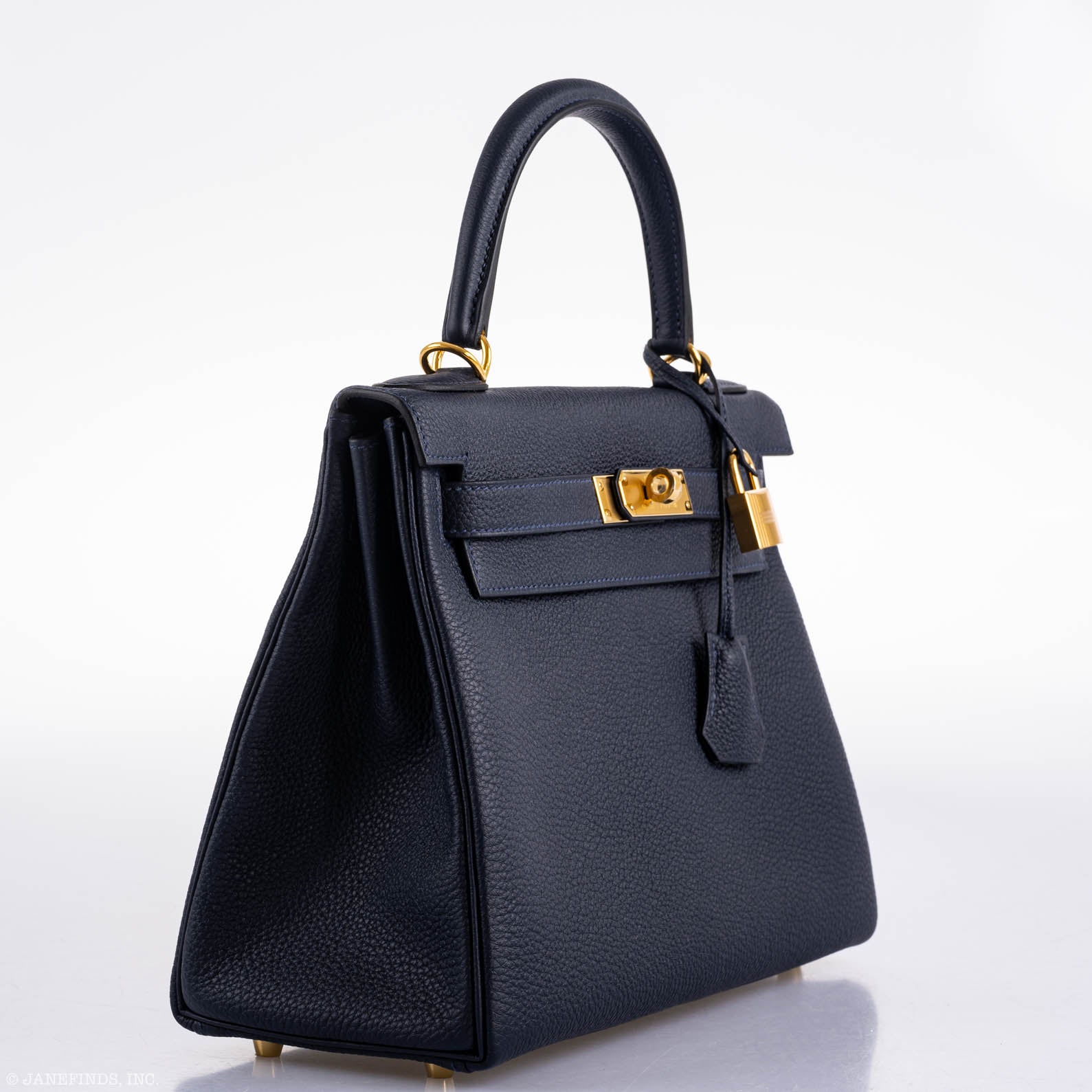 Hermès Kelly 28 Retourne Blue Nuit Togo Gold Hardware