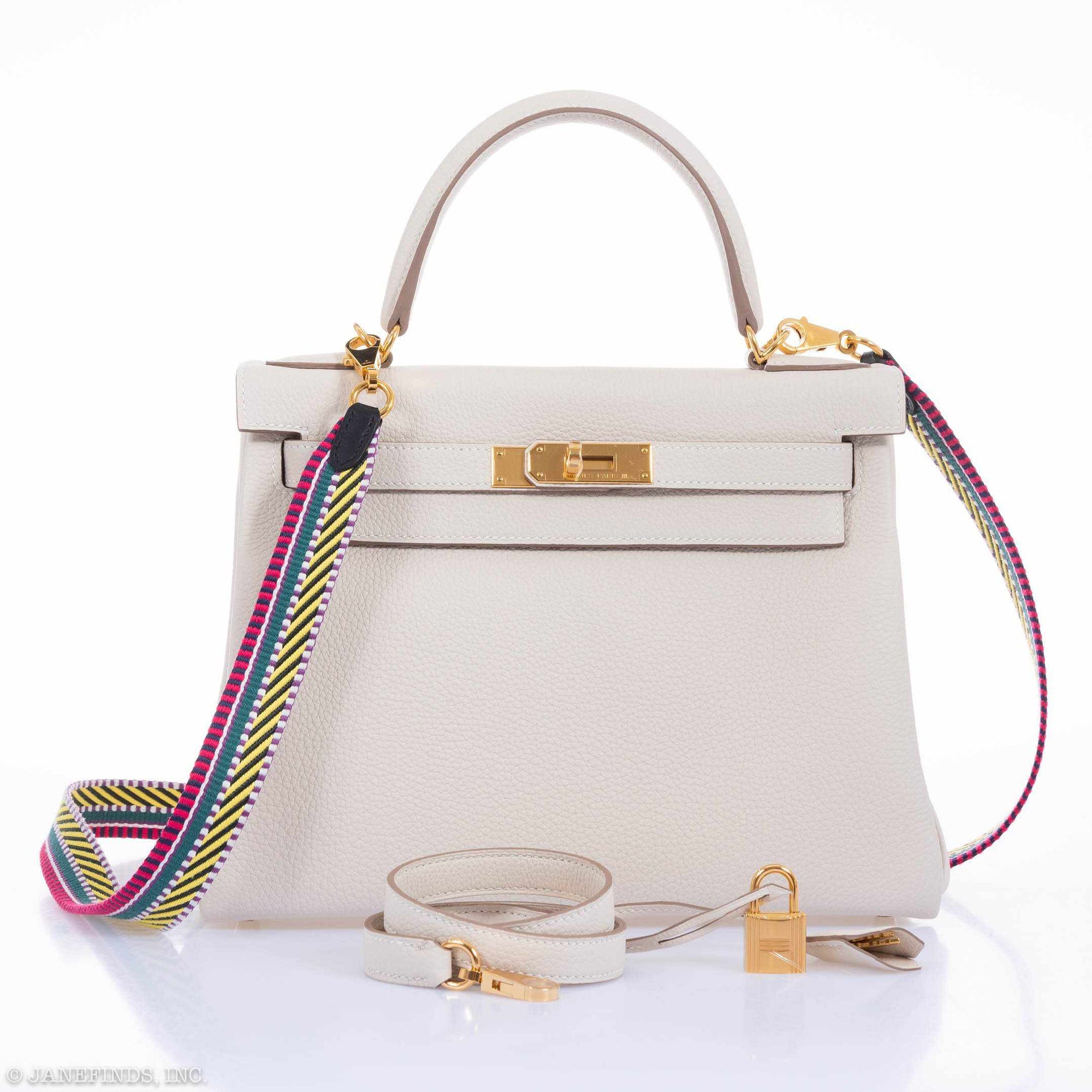 Hermès Kelly 28 Retourne Craie Togo Gold Hardware