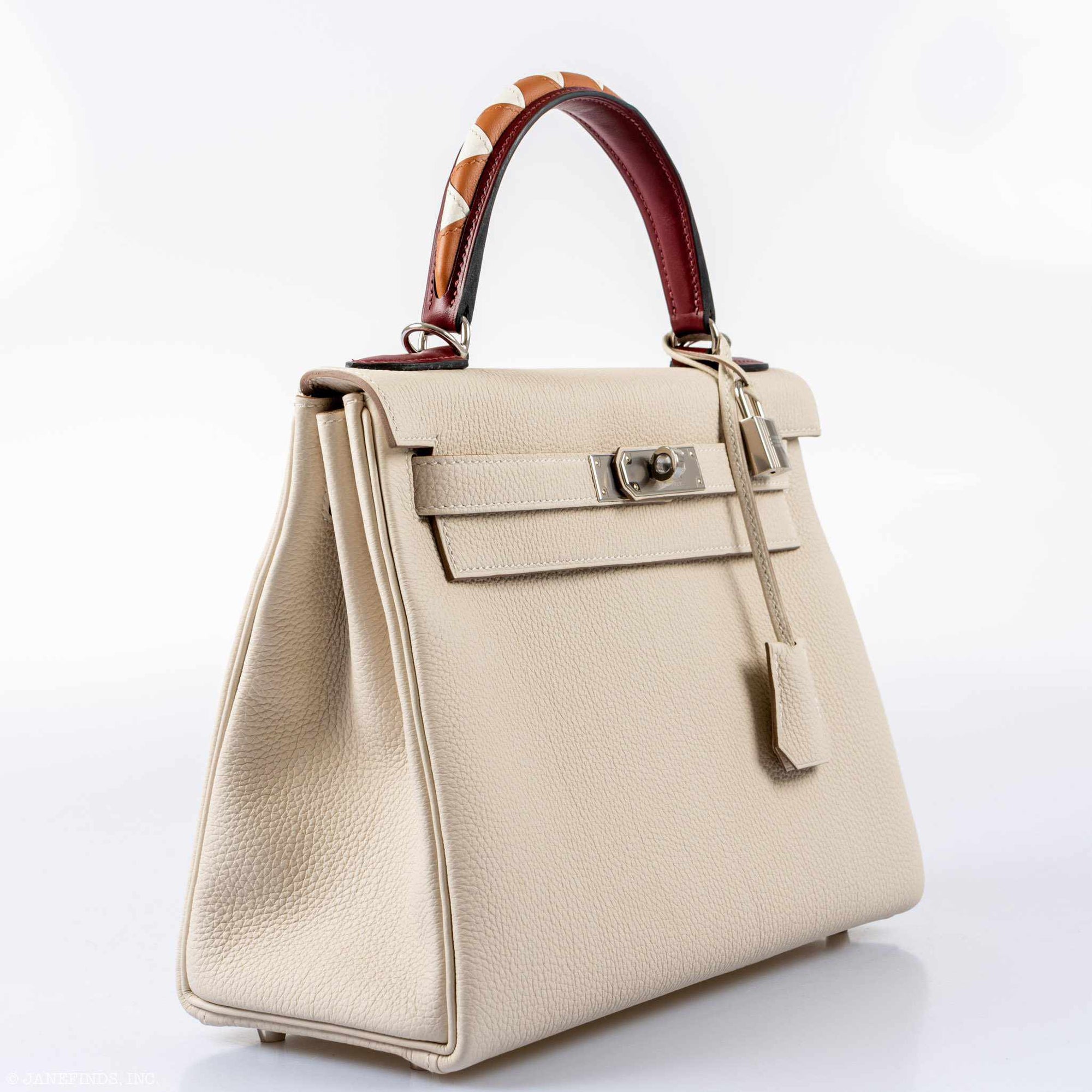 Hermès Kelly 28 Retourné HSS Au Galop Craie Togo Palladium Hardware