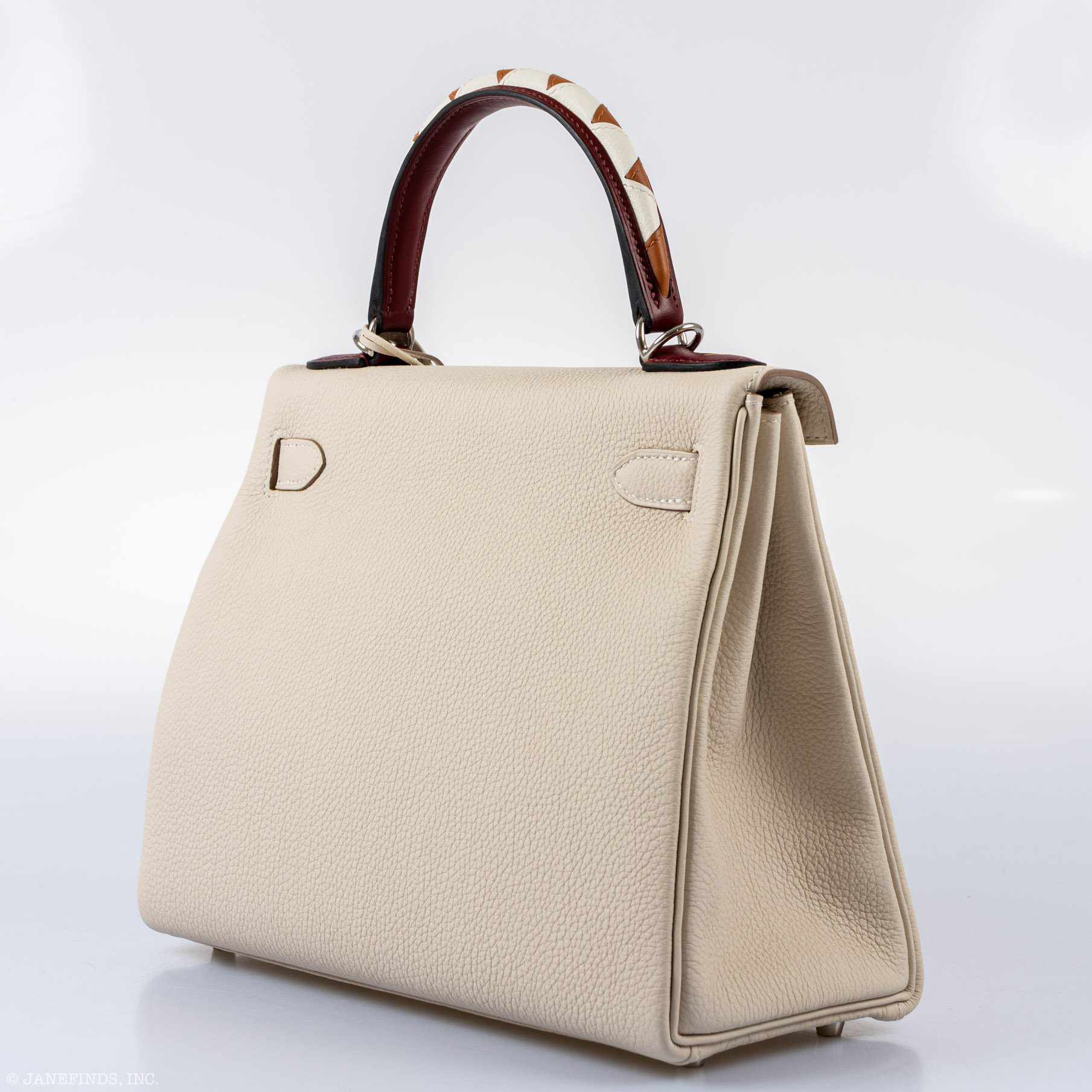 Hermès Kelly 28 Retourné HSS Au Galop Craie Togo Palladium Hardware