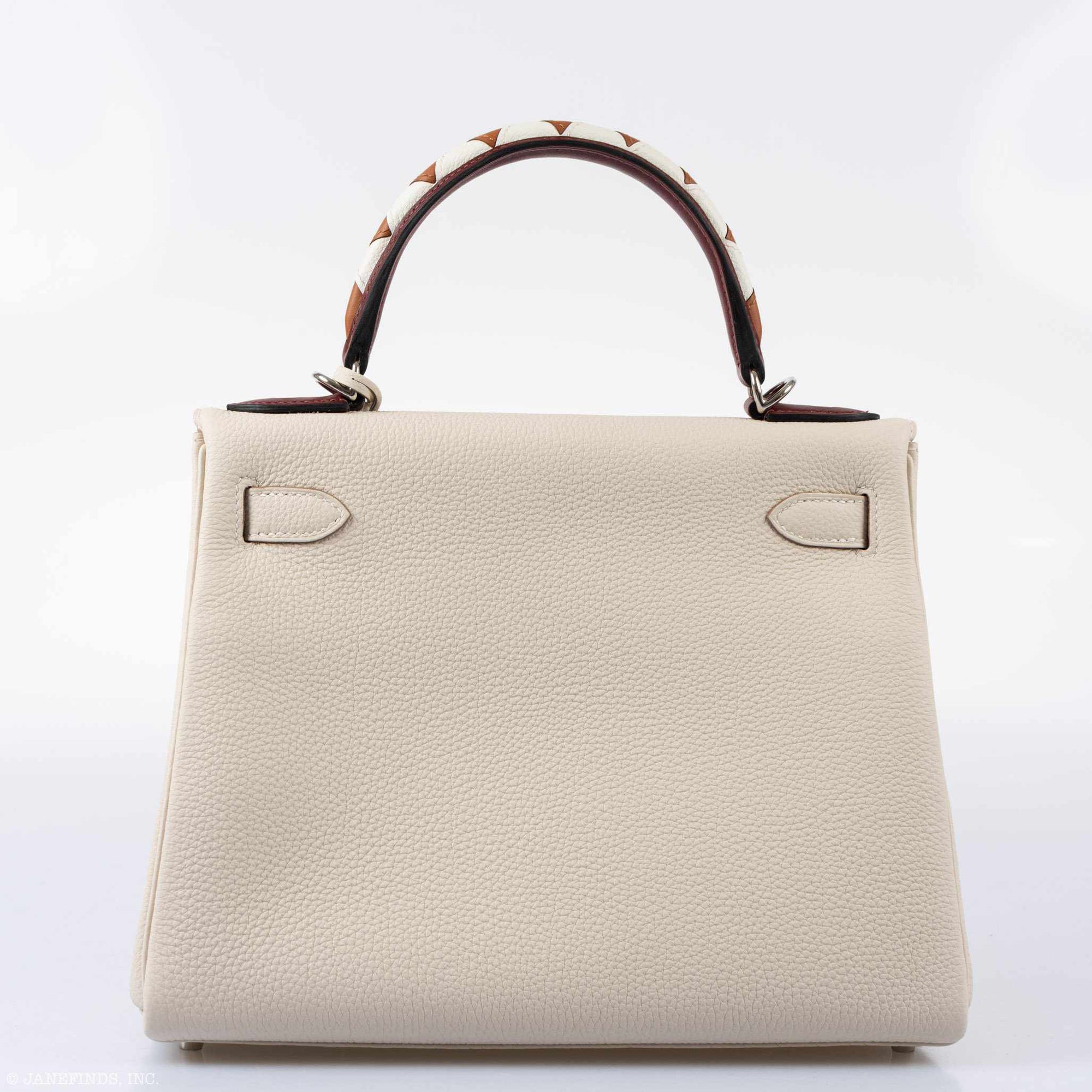 Hermès Kelly 28 Retourné HSS Au Galop Craie Togo Palladium Hardware
