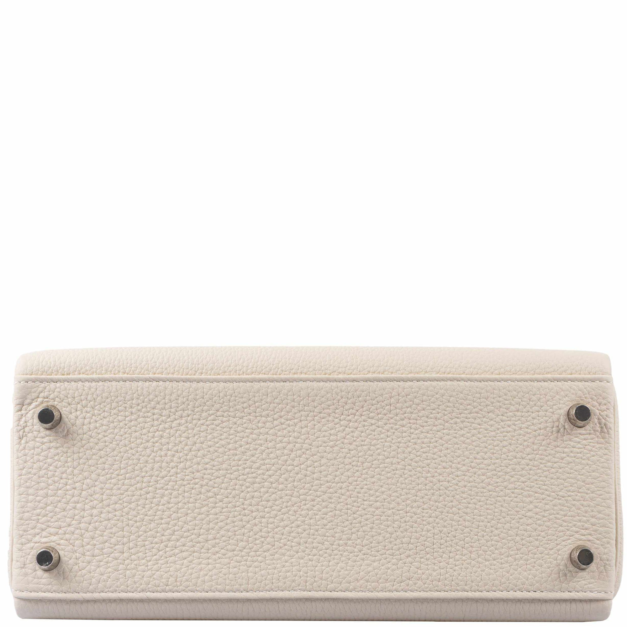 Hermès Kelly 28 Retourné HSS Au Galop Craie Togo Palladium Hardware