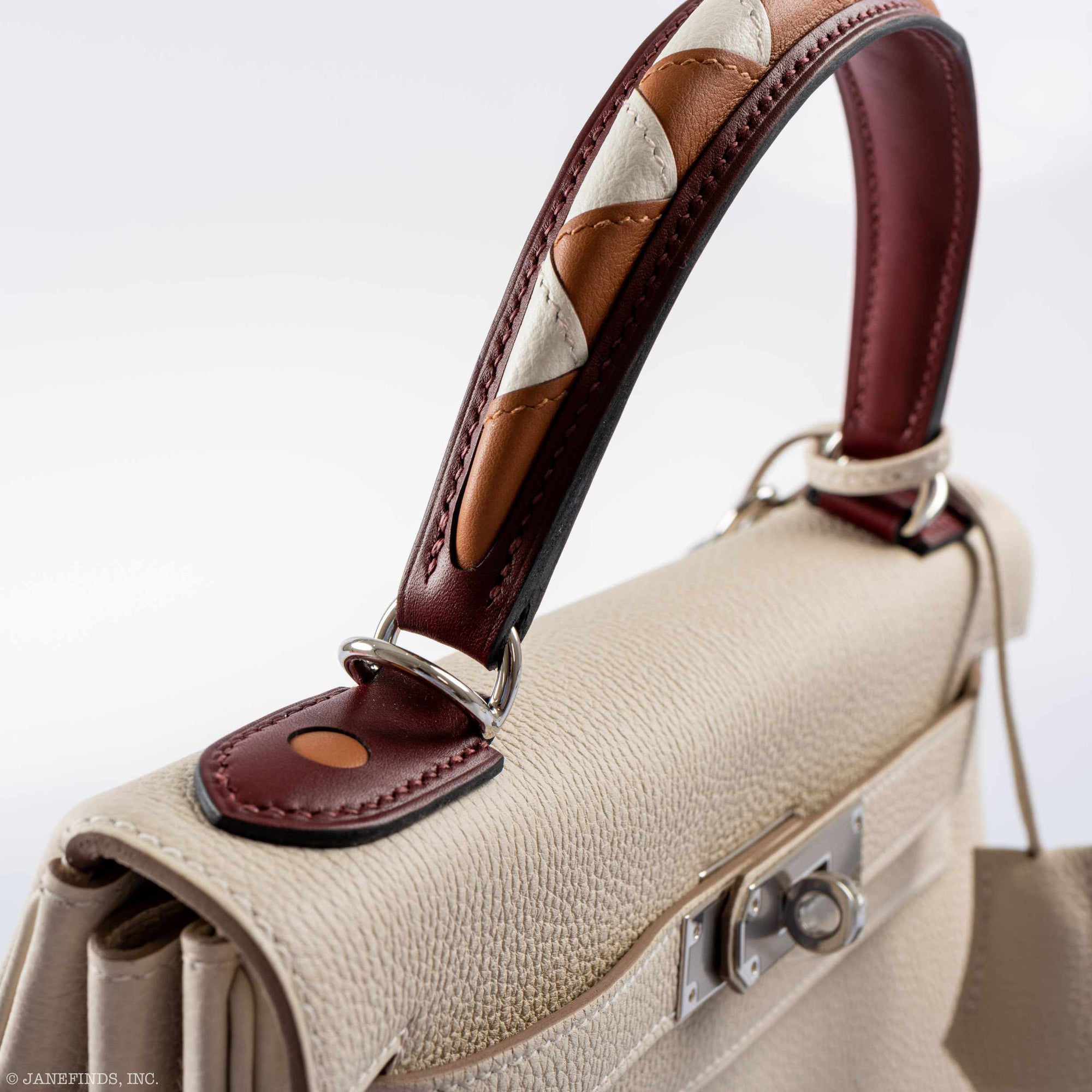 Hermès Kelly 28 Retourné HSS Au Galop Craie Togo Palladium Hardware