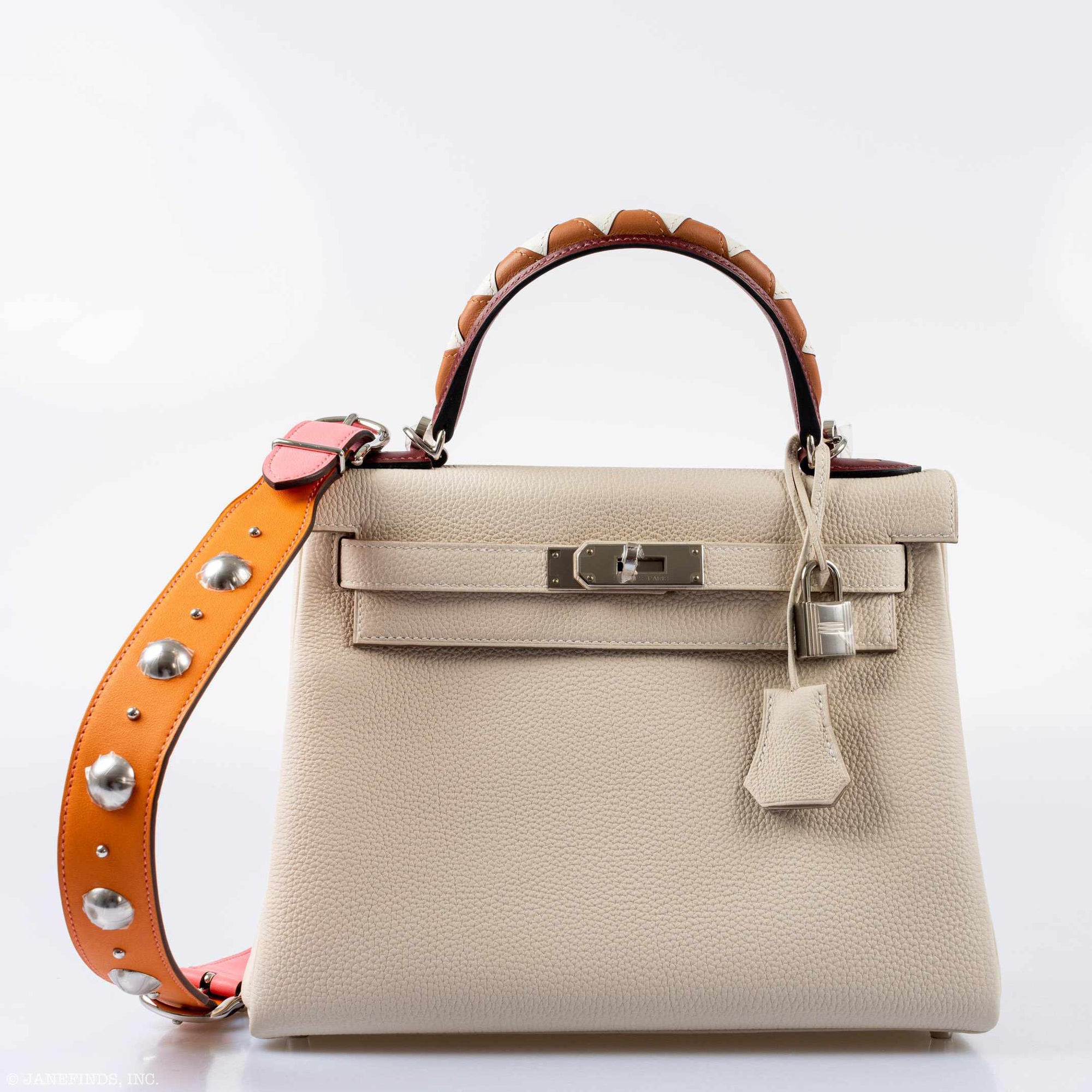Hermès Kelly 28 Retourné HSS Au Galop Craie Togo Palladium Hardware
