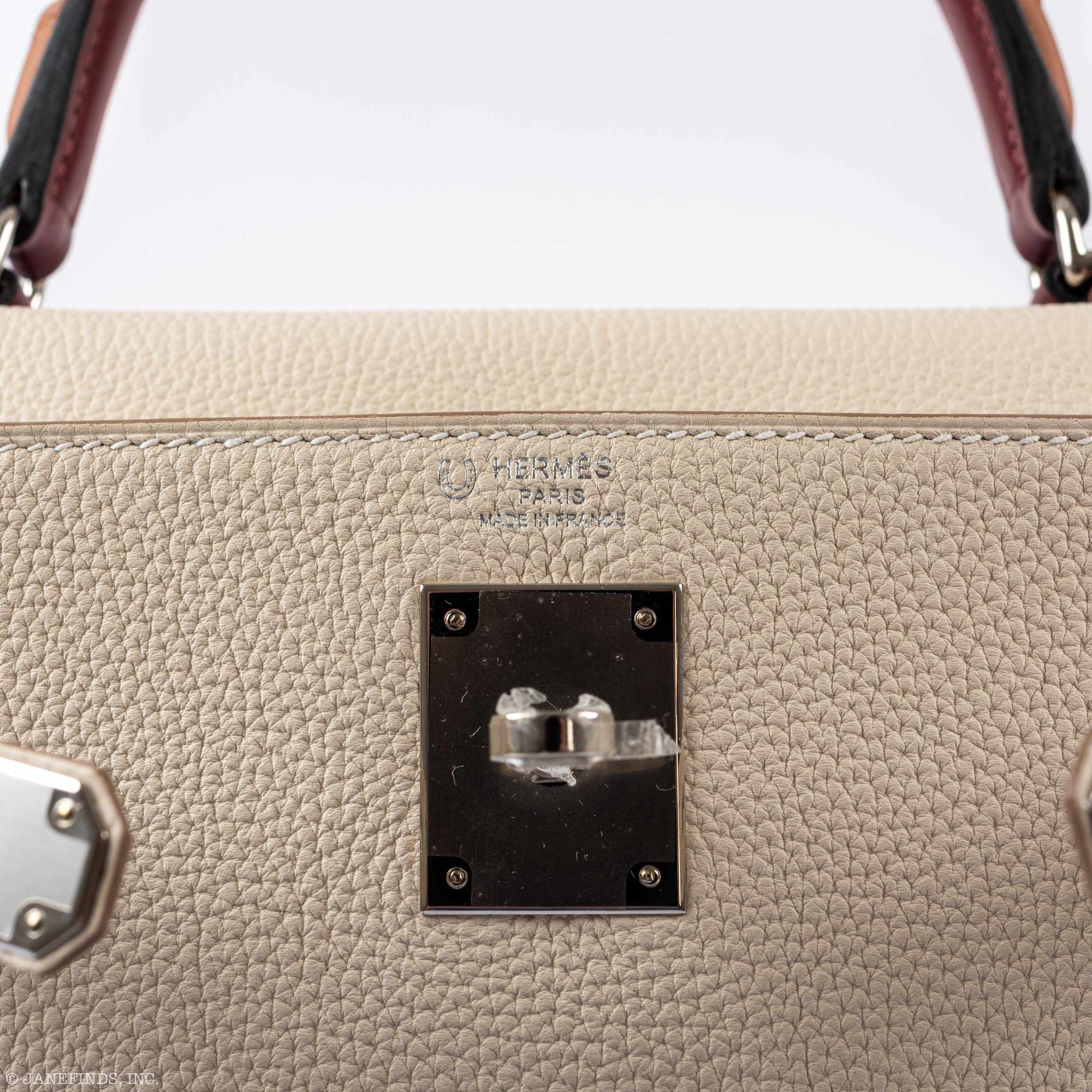 Hermès Kelly 28 Retourné HSS Au Galop Craie Togo Palladium Hardware