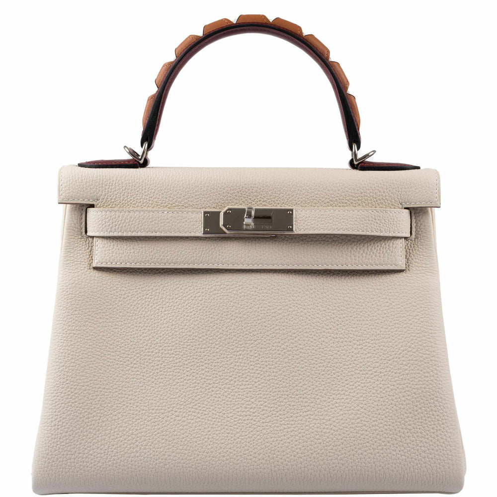 Hermès Kelly 28 Retourné HSS Au Galop Craie Togo Palladium Hardware