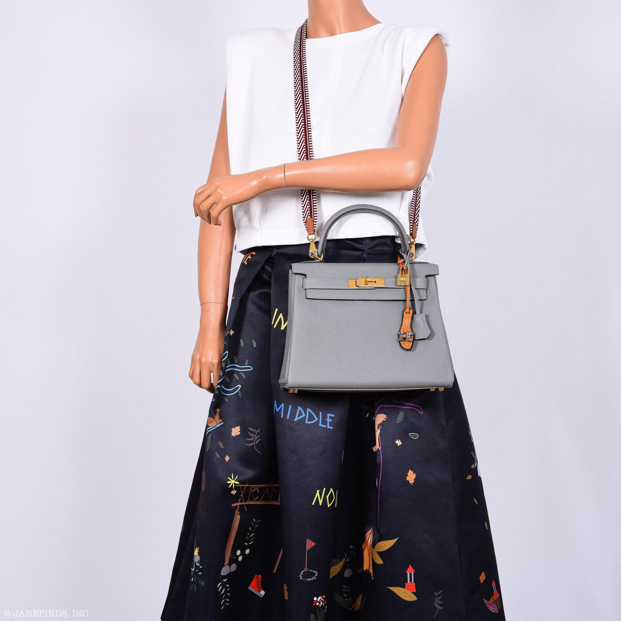 Hermès Kelly 28 Retourne HSS Gris Mouette/Noir Togo Palladium Hardware