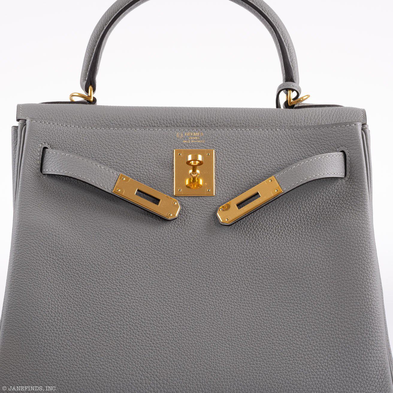 Hermès Kelly 28 Retourne HSS Gris Mouette/Noir Togo Palladium Hardware