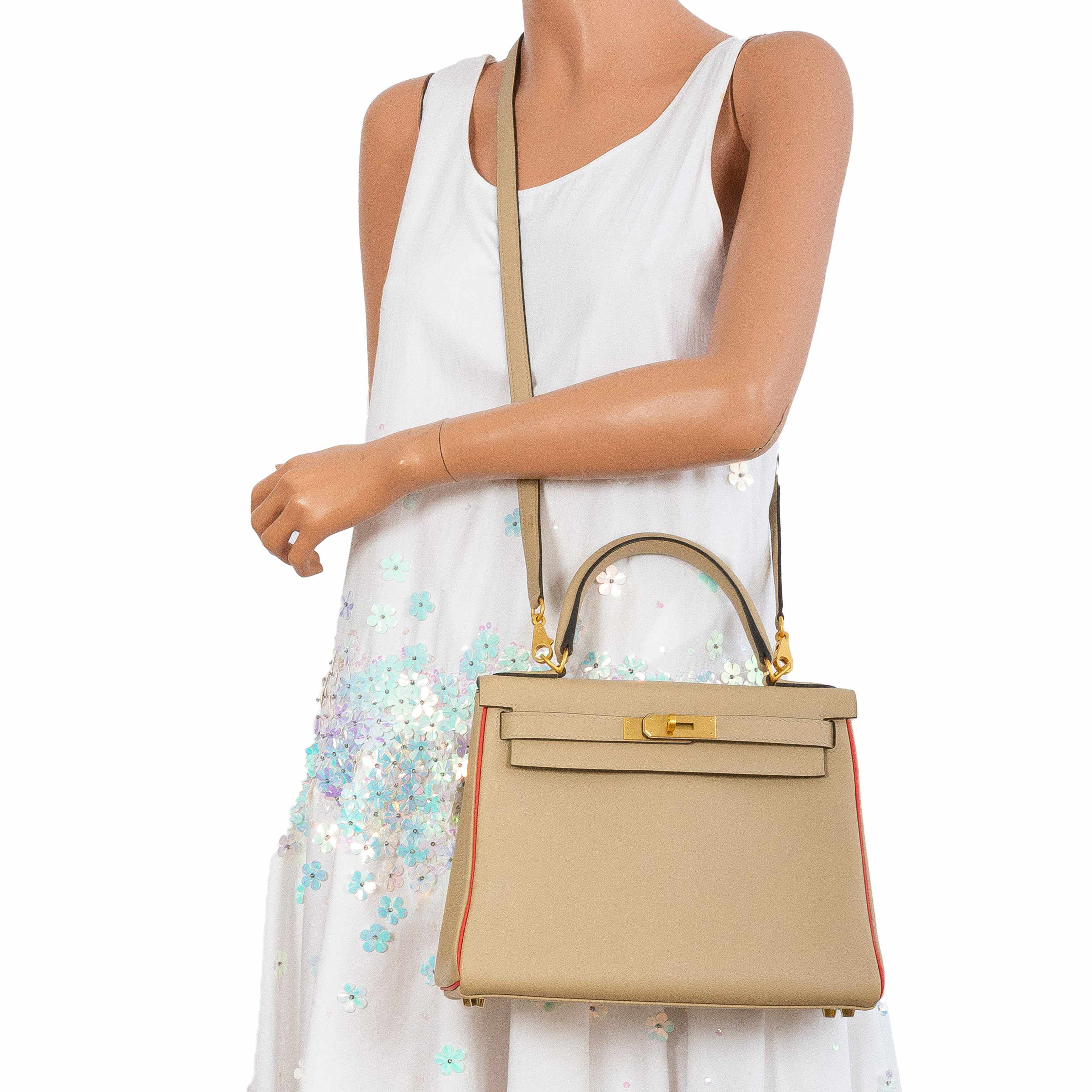 Hermès Kelly 28 Retourne HSS Trench & Rouge Tomate Evercolor Brushed Gold Hardware