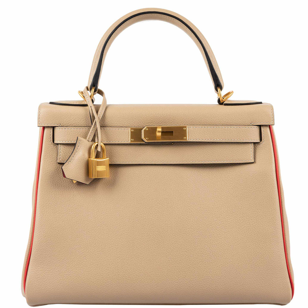 Hermes Personal Kelly bag 28 Retourne Trench/ Cuivre Togo leather