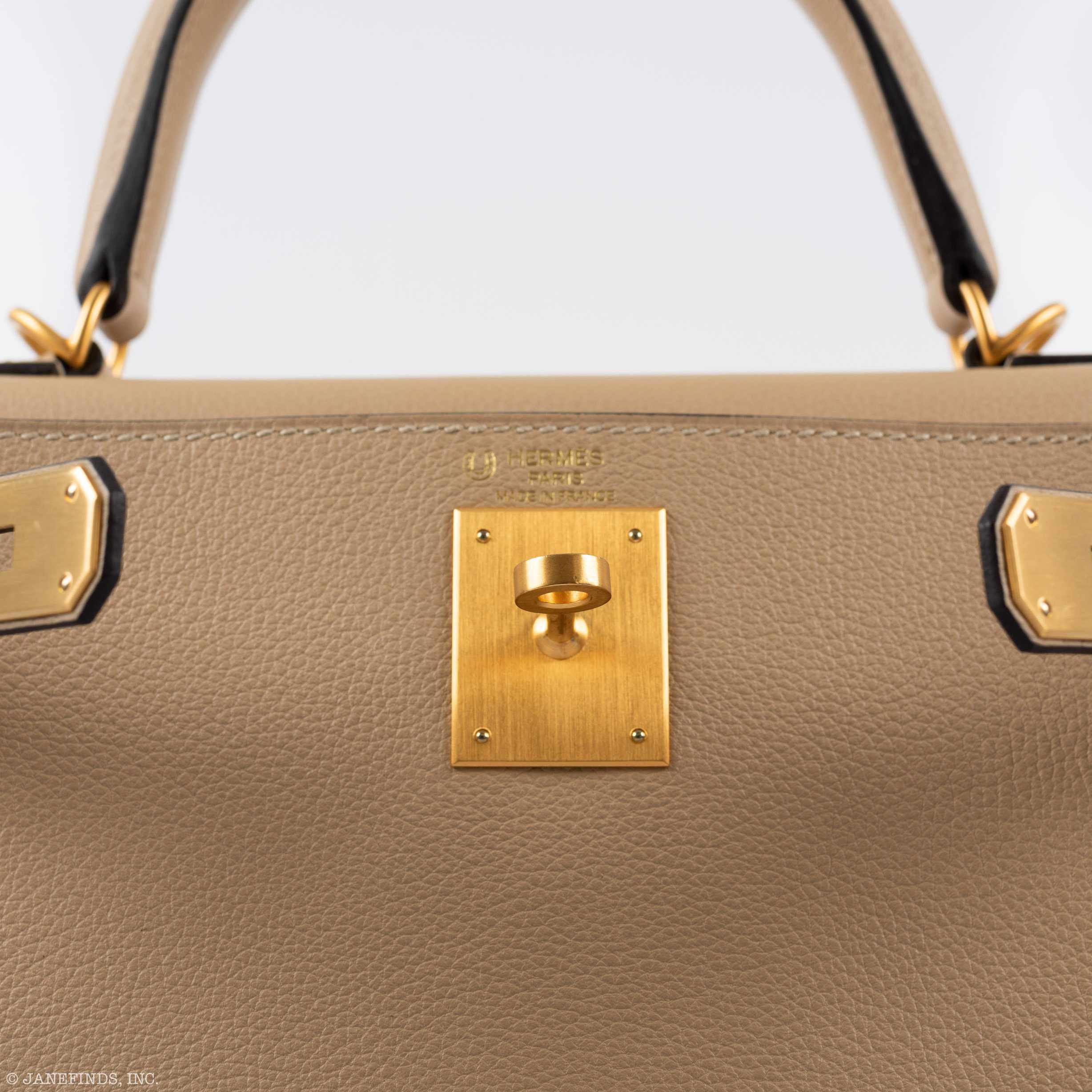 Hermès Kelly 28 Retourné HSS Trench Rouge Tomate Piping Evercolor Brushed Gold Hardware