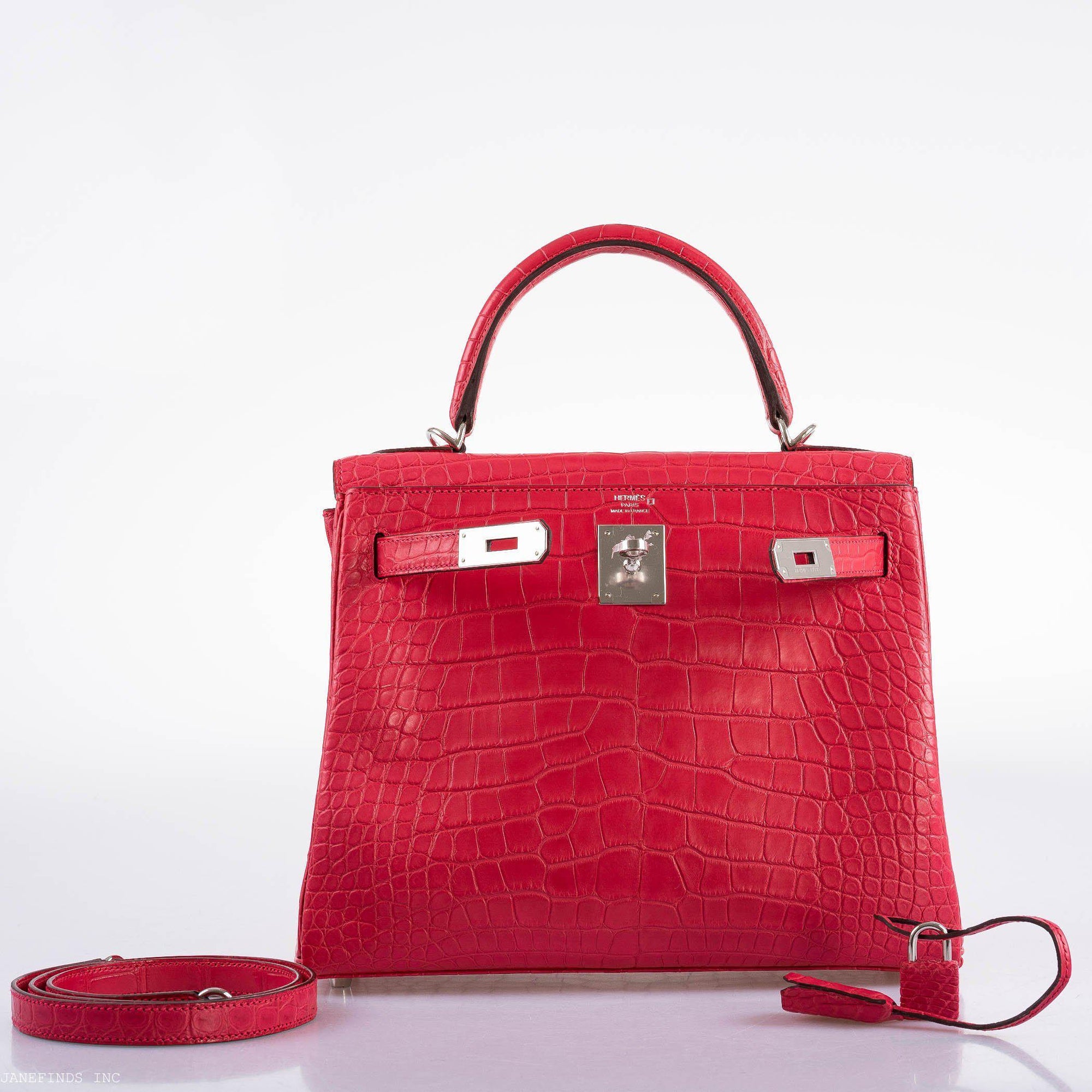 Hermès Kelly 28 Retourne Rose Extreme Matte Alligator with Palladium Hardware