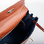 Hermès Kelly 28 Retourne Sienne Verso Deep Blue Evercolor leather with Palladium Hardware