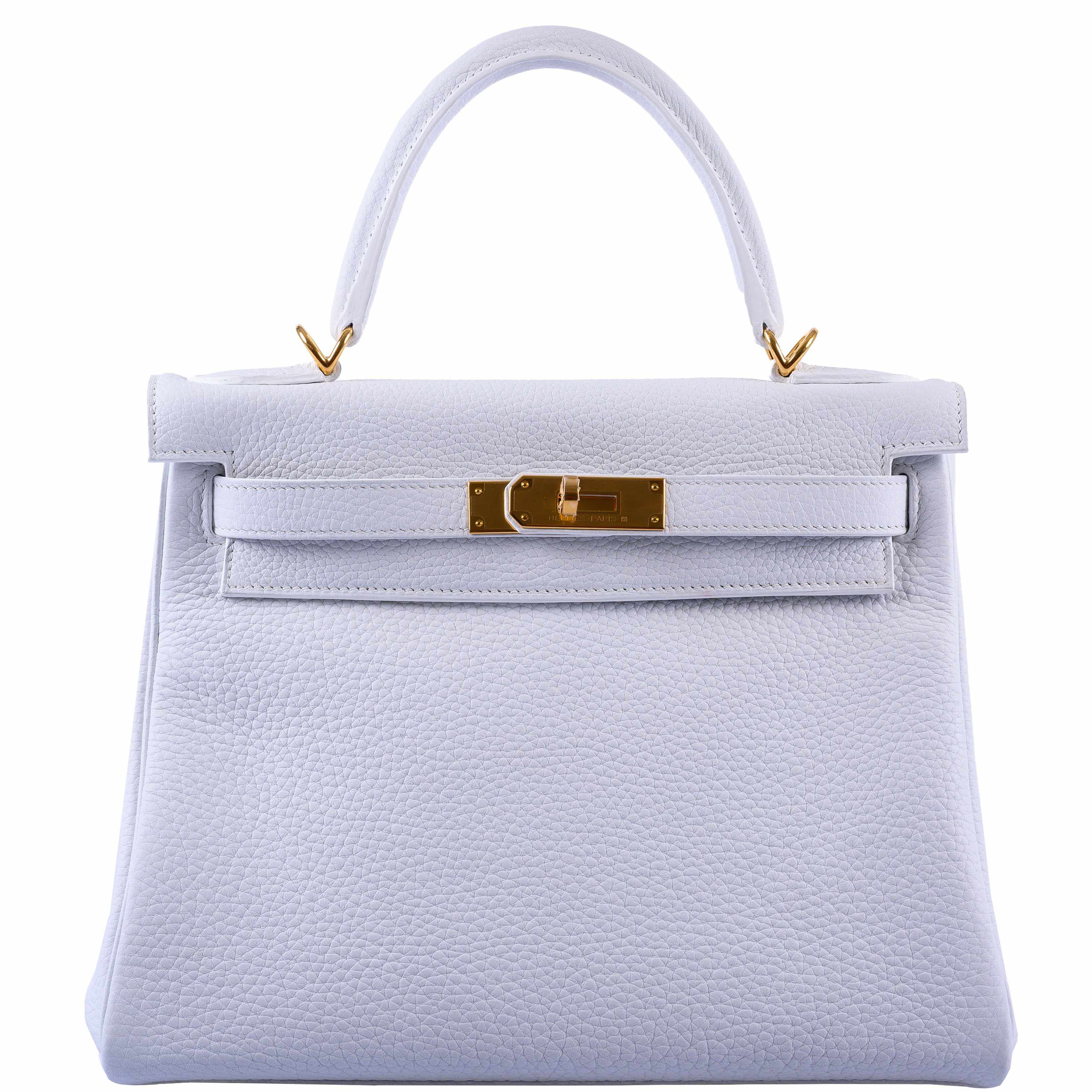 Hermès Kelly 28 Retourne White Clemence Gold Hardware - 2019, D