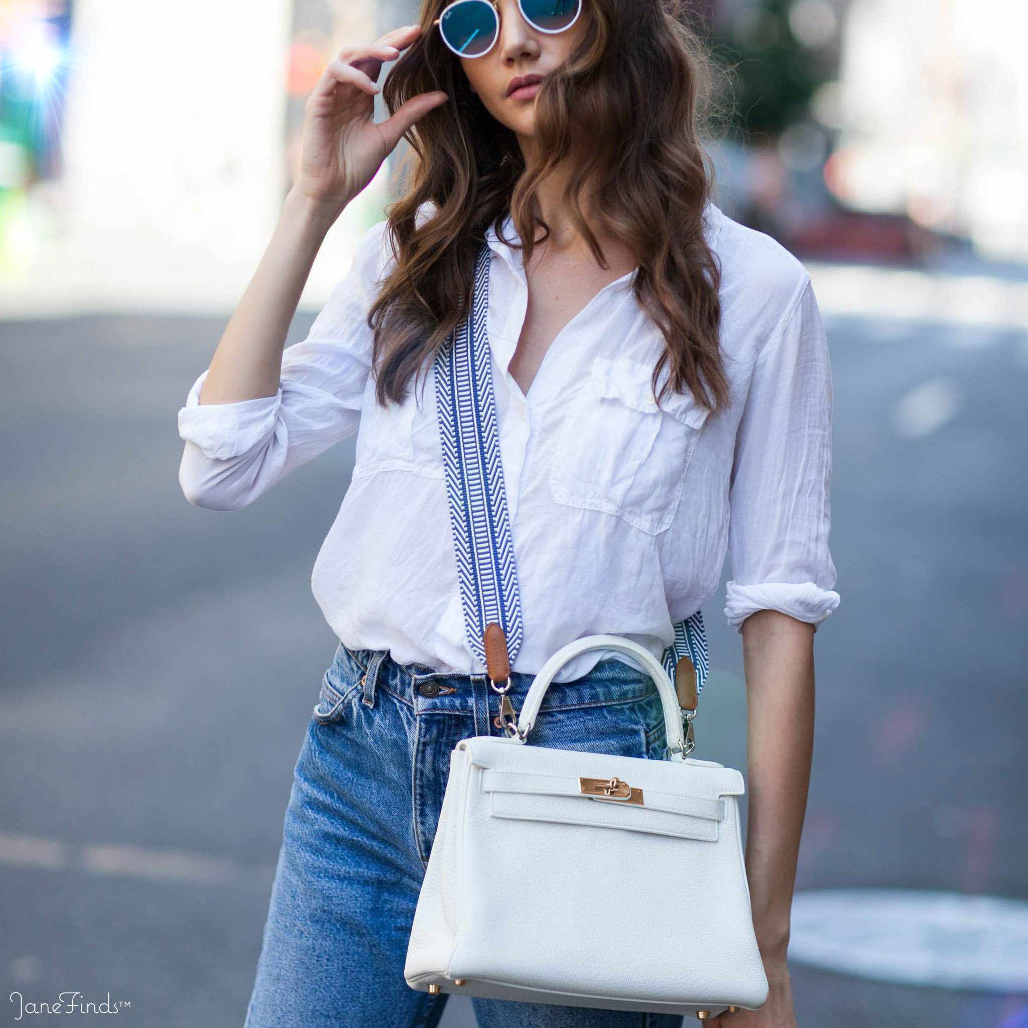 Hermes Kelly 28 Retourne White Clemence Gold Hardware | JANEFINDS