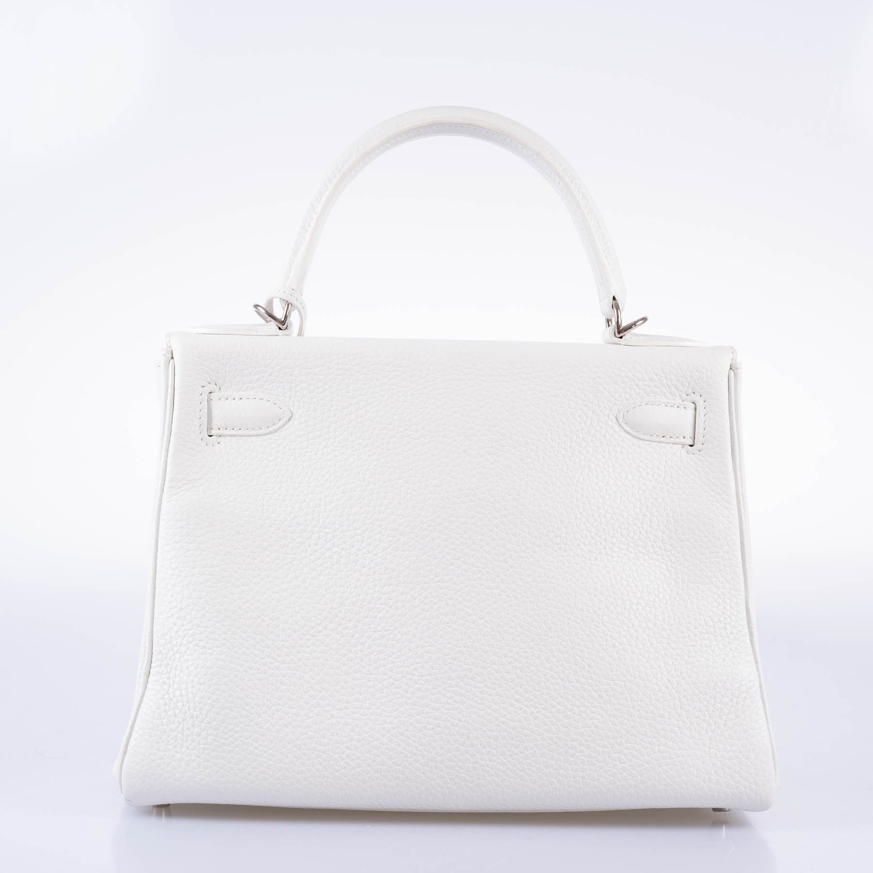 Hermès Kelly 28 Retourne White Clemence leather Palladium Hardware