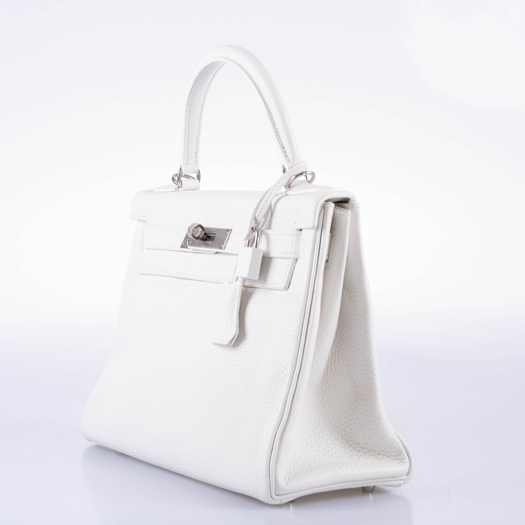 Hermès Kelly 28 Retourne White Clemence leather Palladium Hardware - 2016, X